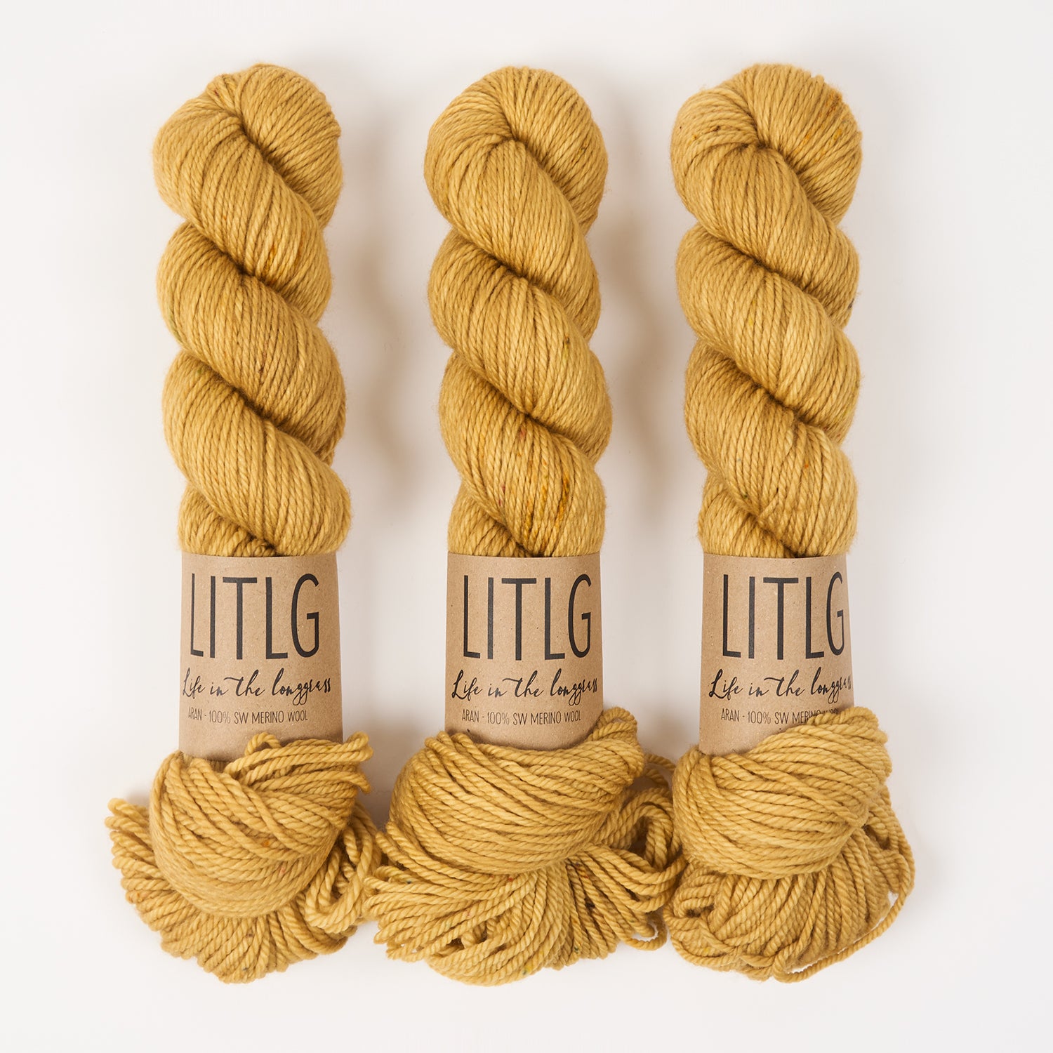 Life in The Long Grass LITLG MERINO ARAN - CHAI Merino wool Aran yellow Yarn