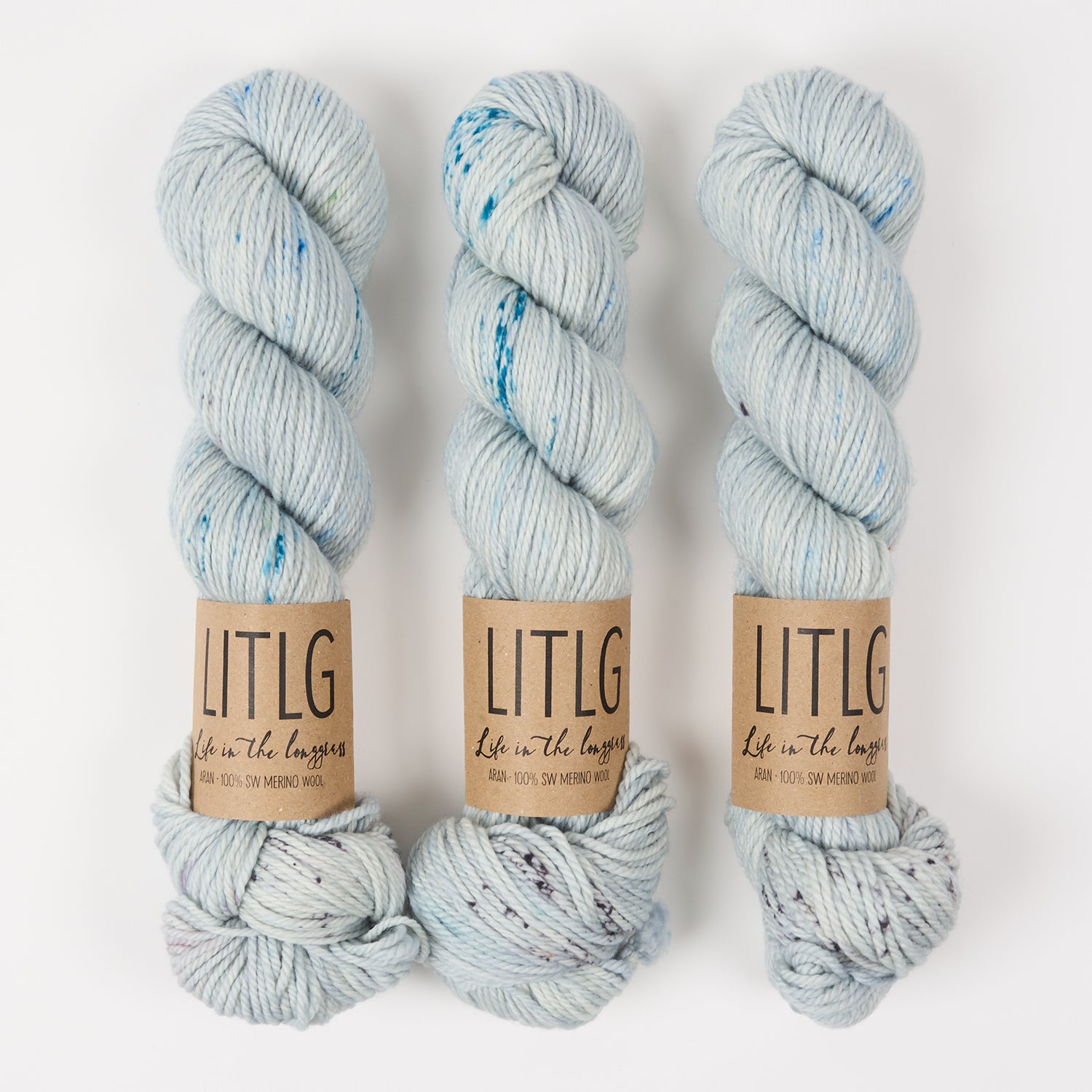 Life in The Long Grass LITLG MERINO ARAN - FLURRY Merino wool Aran blue Yarn