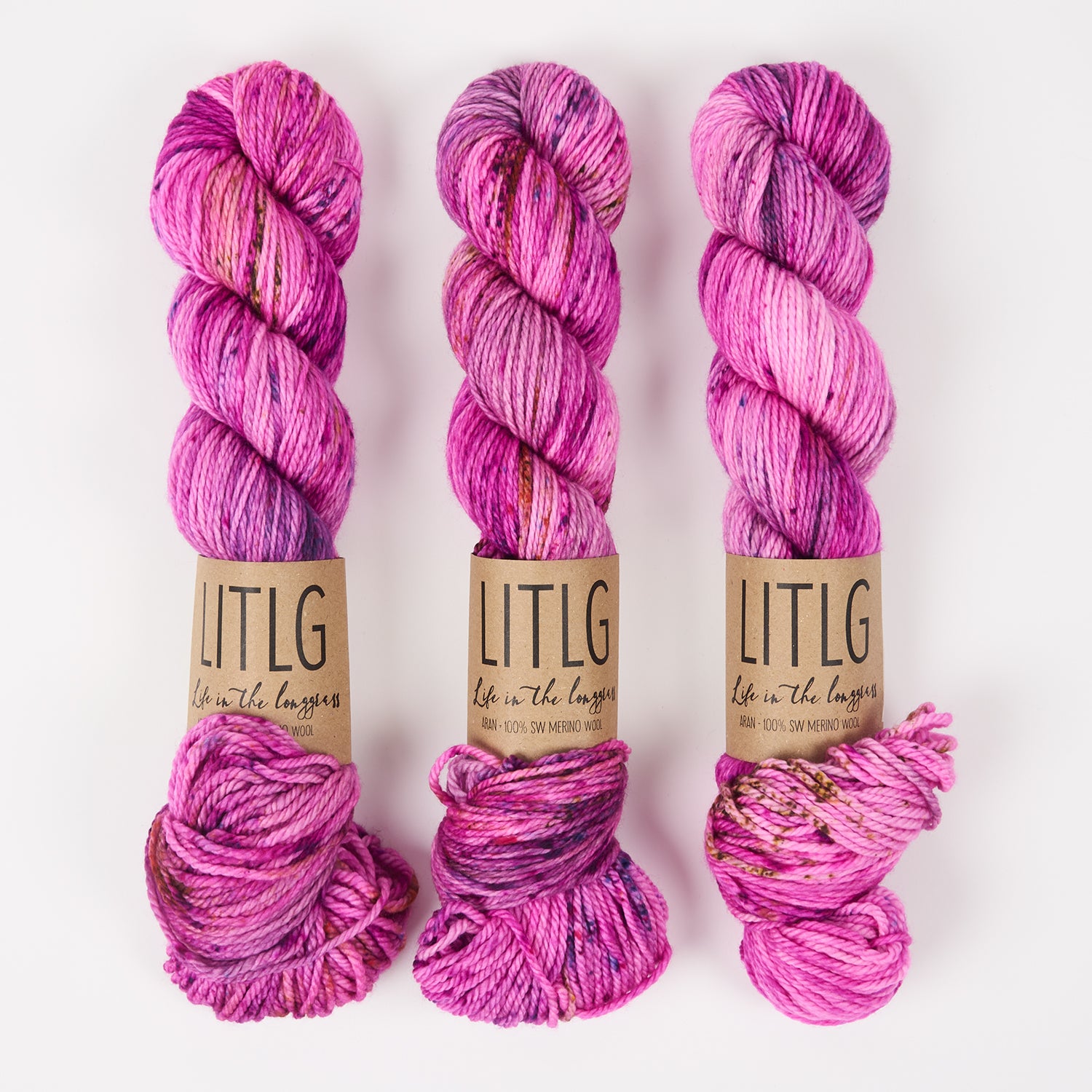 Life in The Long Grass LITLG MERINO ARAN - WILD ROSEBAY Merino wool Aran pink Yarn