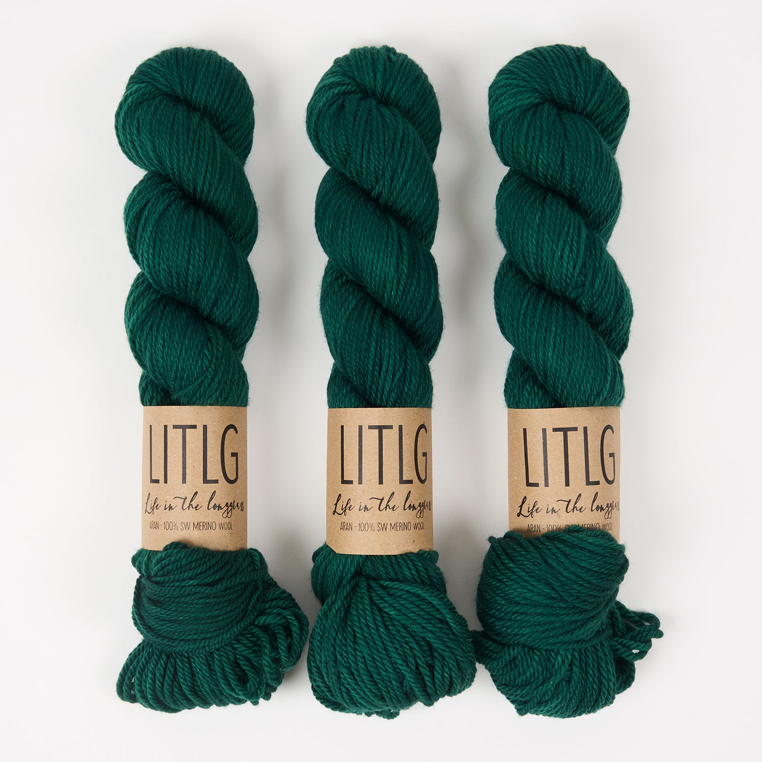 Life in The Long Grass LITLG MERINO ARAN - WOLF GREEN Merino wool Aran green Yarn