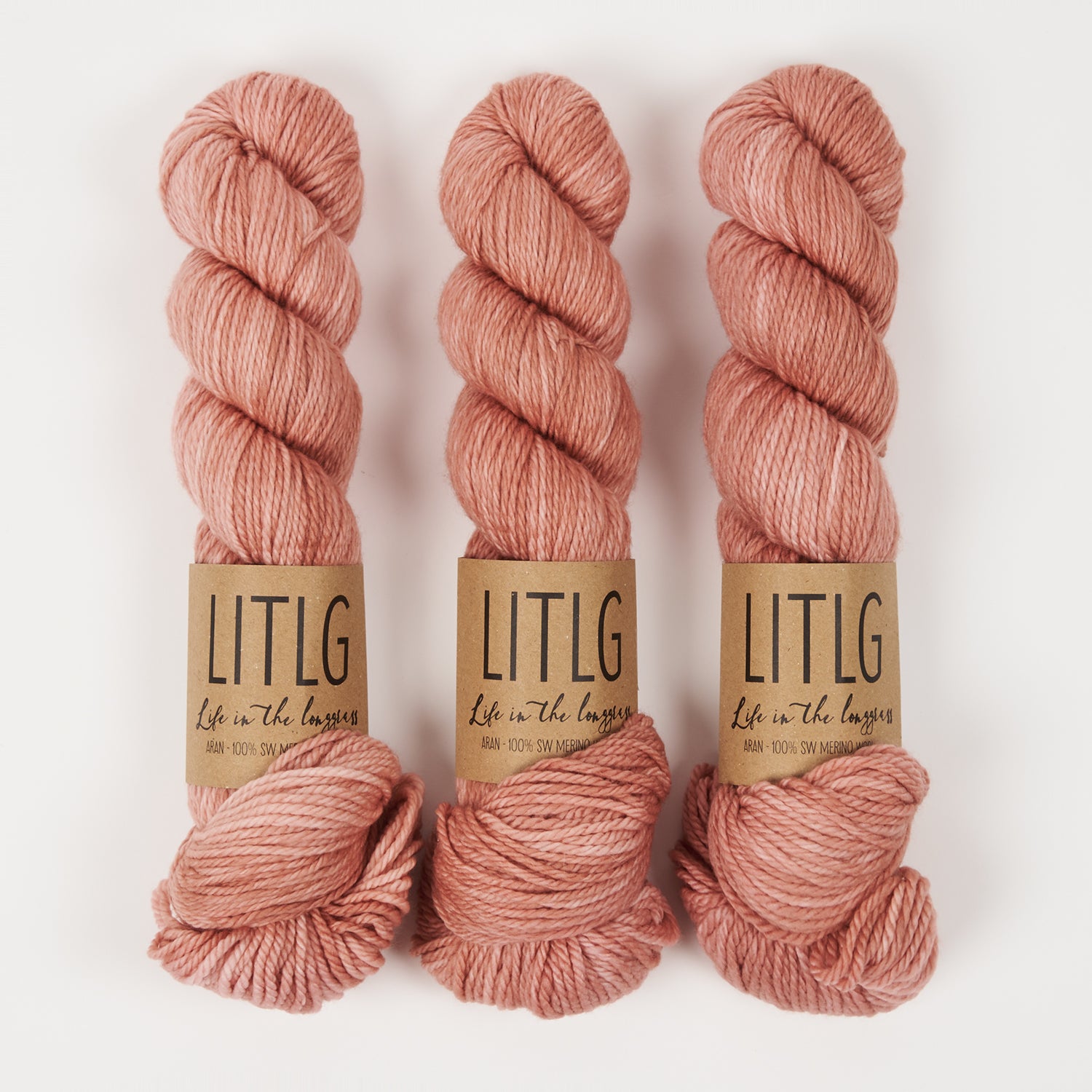 Life in The Long Grass LITLG MERINO ARAN - ANTIQUE Merino wool Aran peach Yarn
