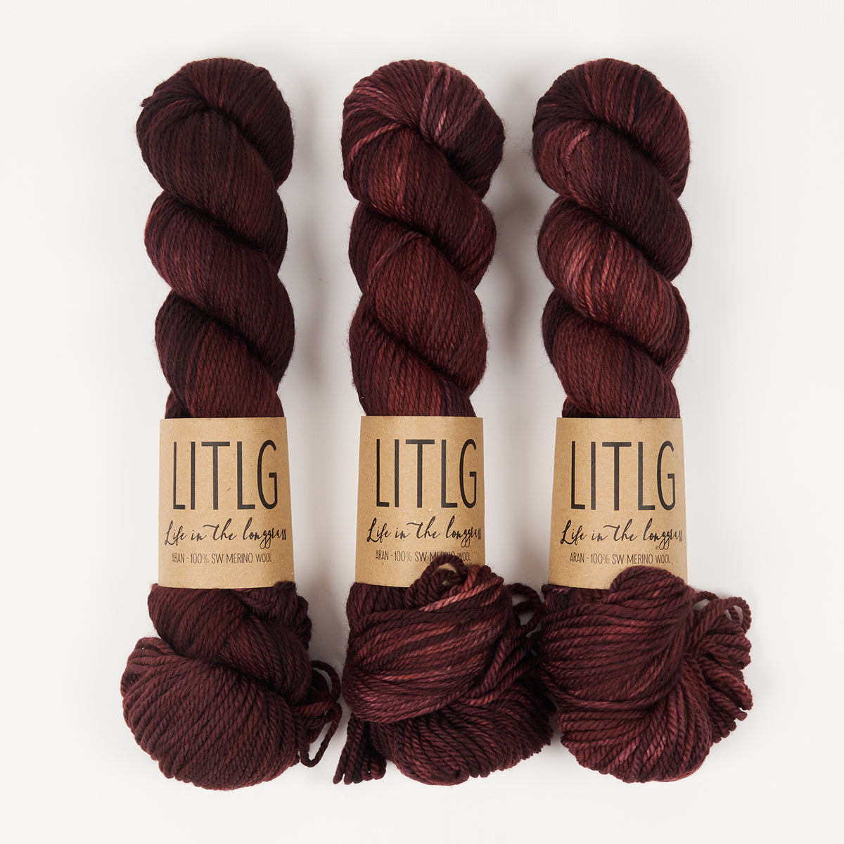 Life in The Long Grass LITLG MERINO ARAN - BAROQUE Merino wool Aran red Yarn