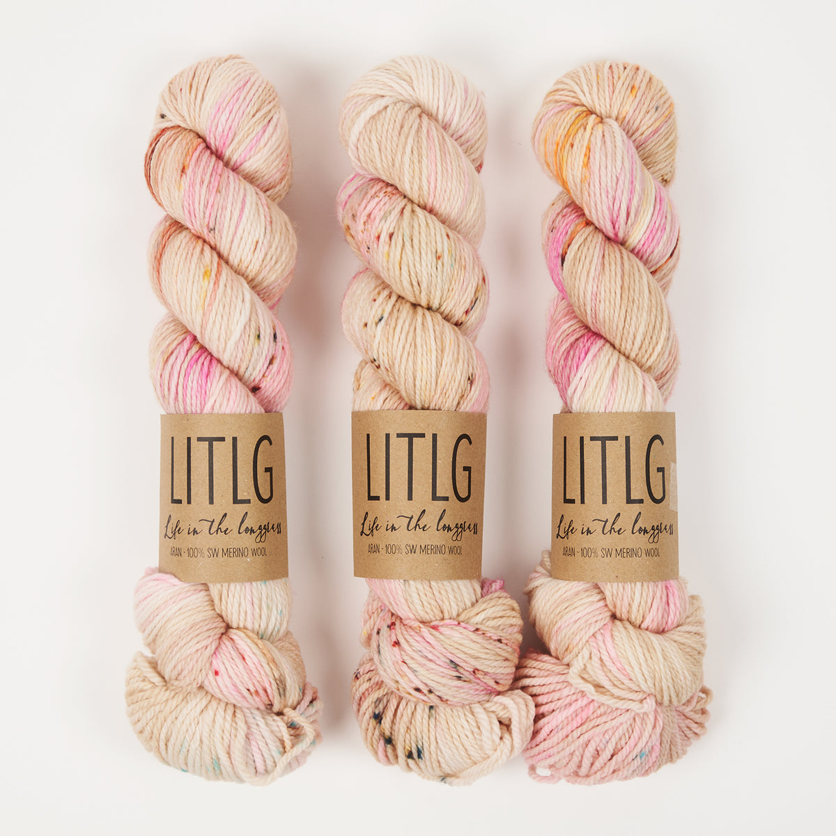 Life in The Long Grass LITLG MERINO ARAN - BEACHCOMBER Merino wool Aran pink Yarn