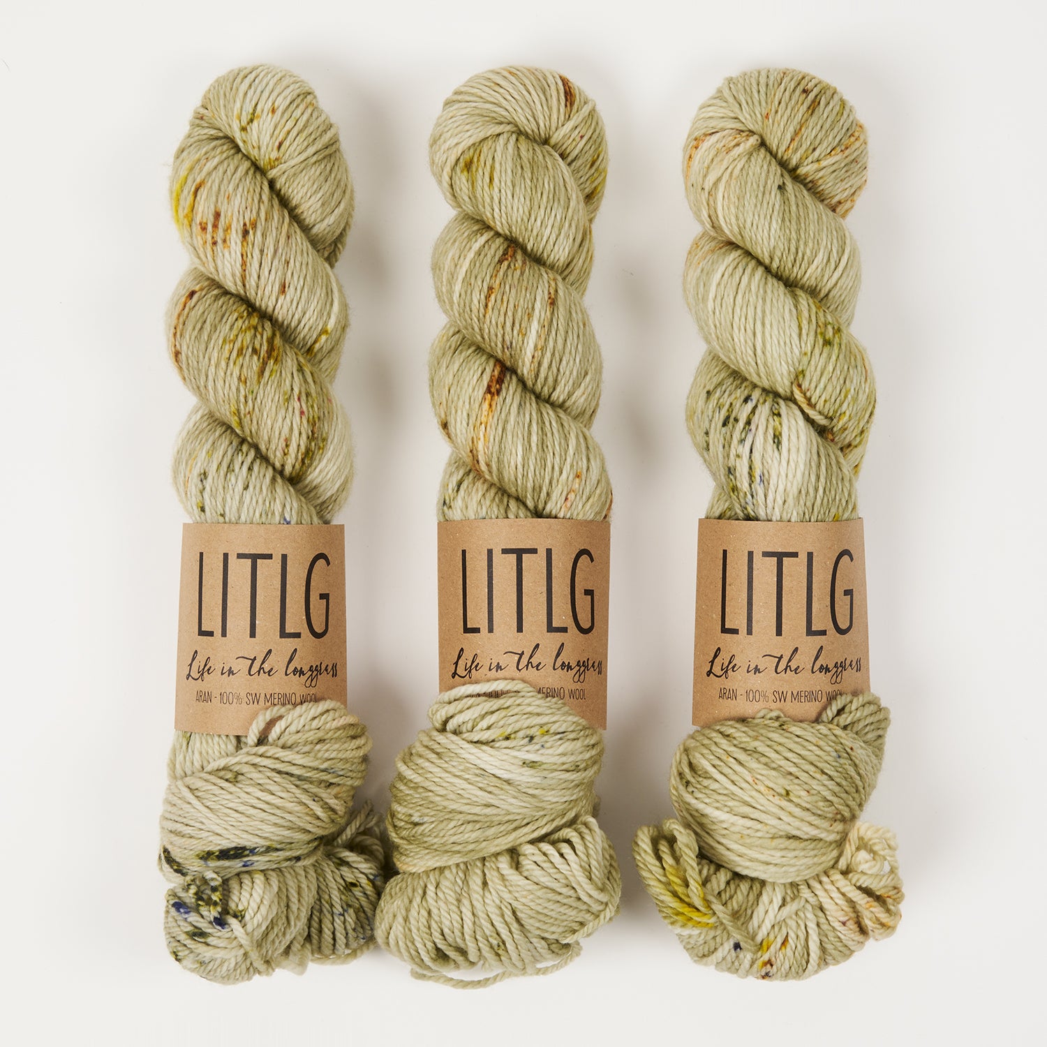 Life in The Long Grass LITLG MERINO ARAN - BEACHGRASS Merino wool Aran green Yarn