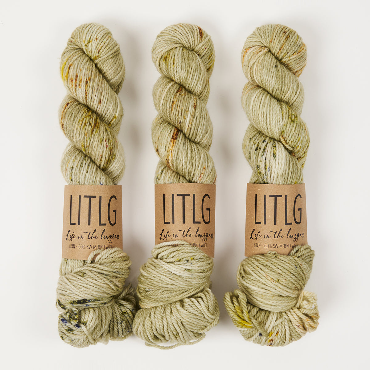 Life in The Long Grass LITLG MERINO ARAN - BEACHGRASS Merino wool Aran green Yarn