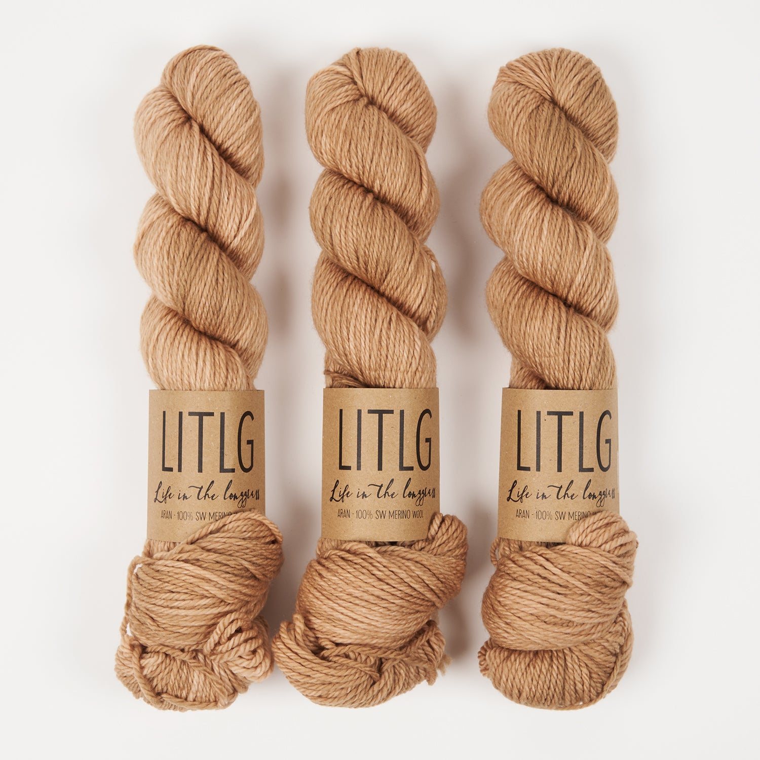 Life in The Long Grass LITLG MERINO ARAN - CAMEL Merino wool Aran brown Yarn