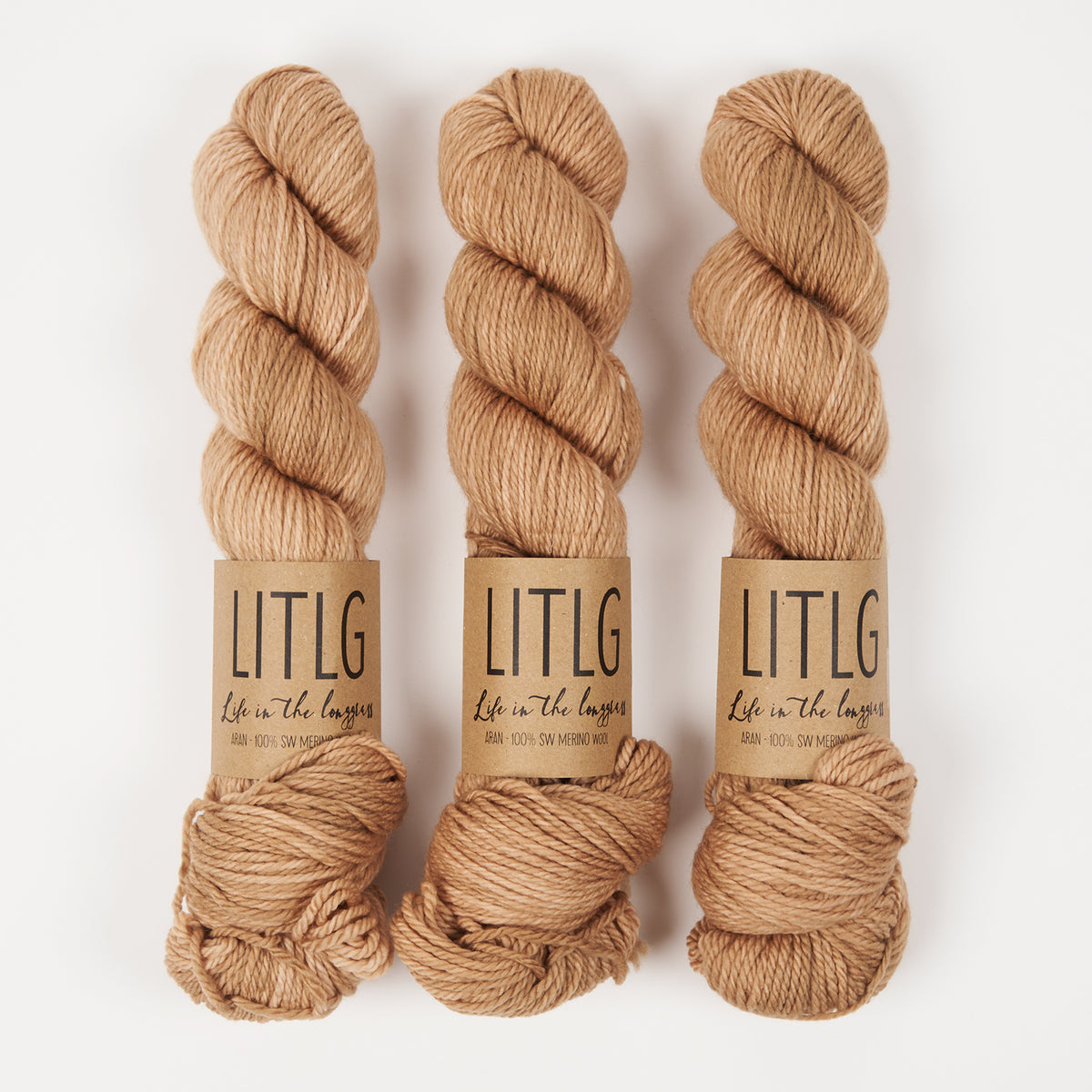 Life in The Long Grass LITLG MERINO ARAN - CAMEL Merino wool Aran brown Yarn