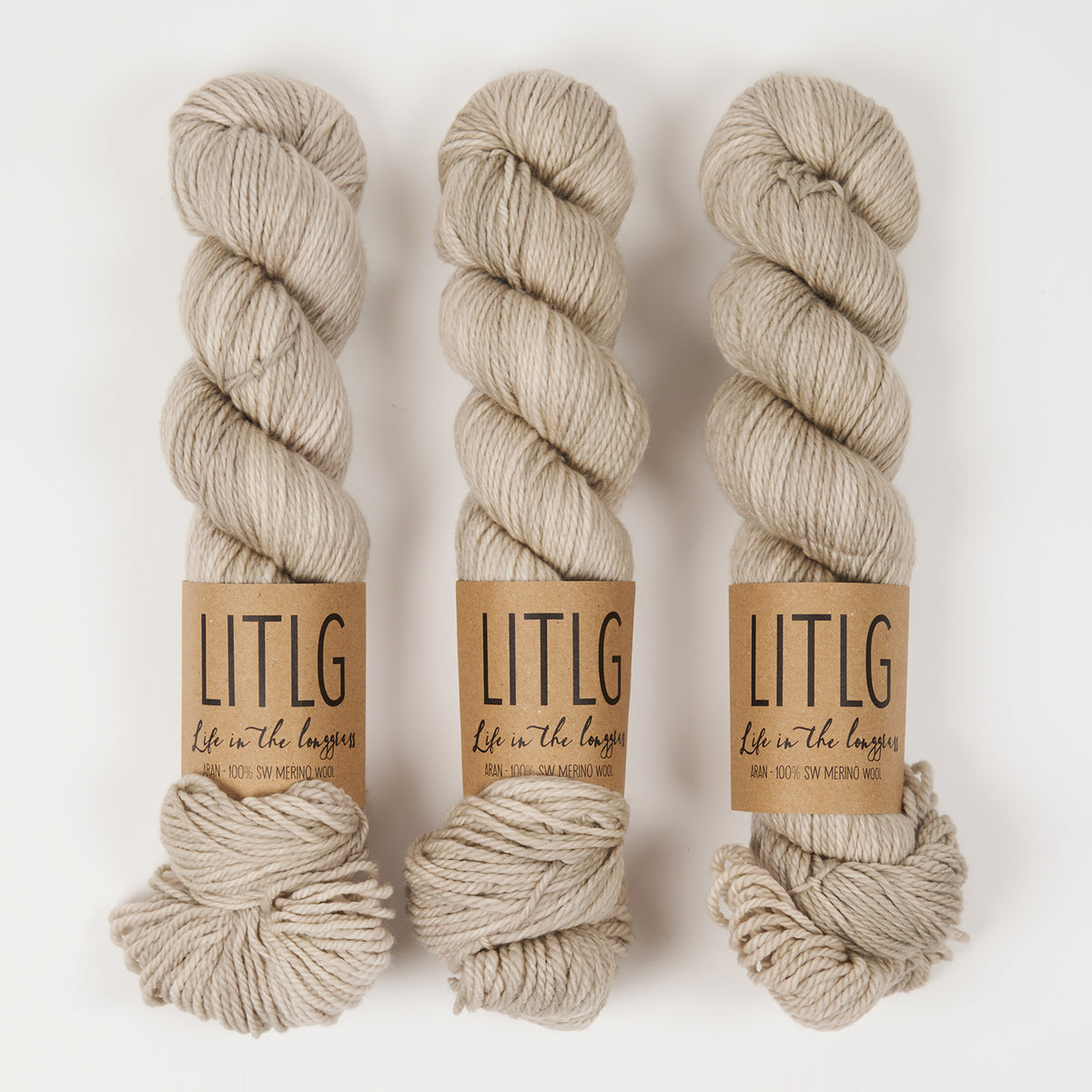 Life in The Long Grass LITLG MERINO ARAN - CLOTH Merino wool Aran grey Yarn