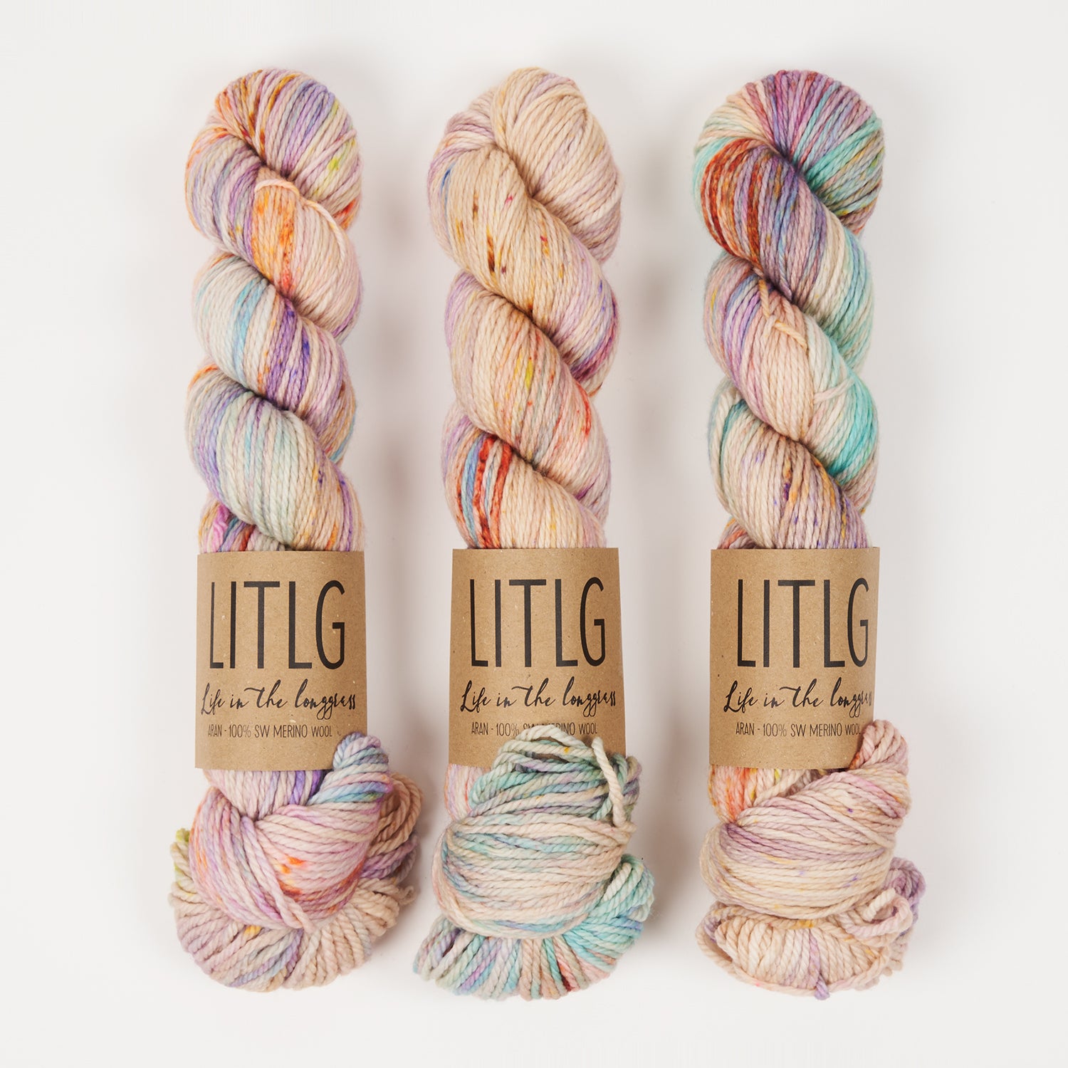 Life in The Long Grass LITLG MERINO ARAN - CORAL REEF Merino wool Aran multicolour Yarn