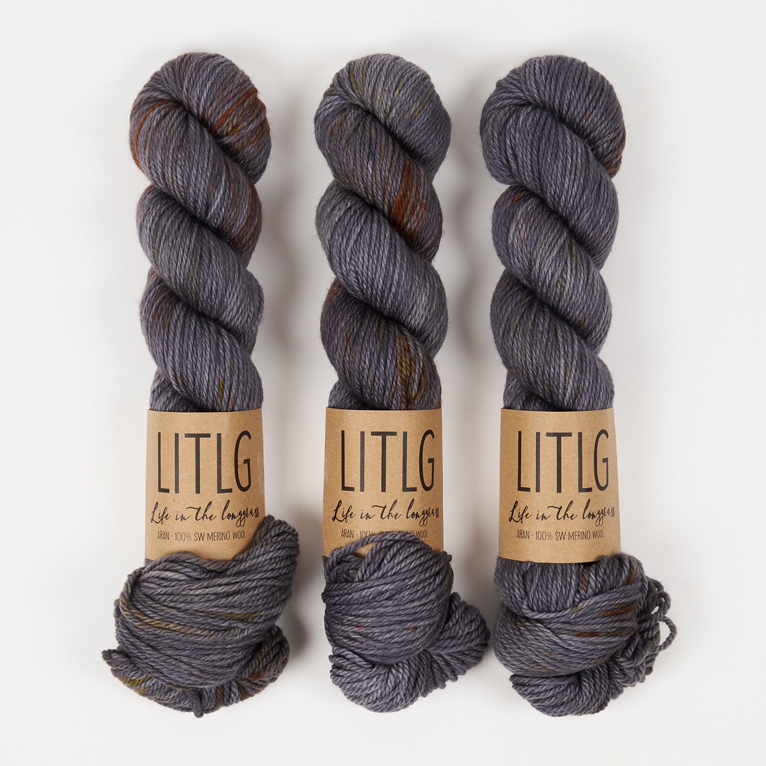 Life in The Long Grass LITLG MERINO ARAN - CORRODE Merino wool Aran grey Yarn
