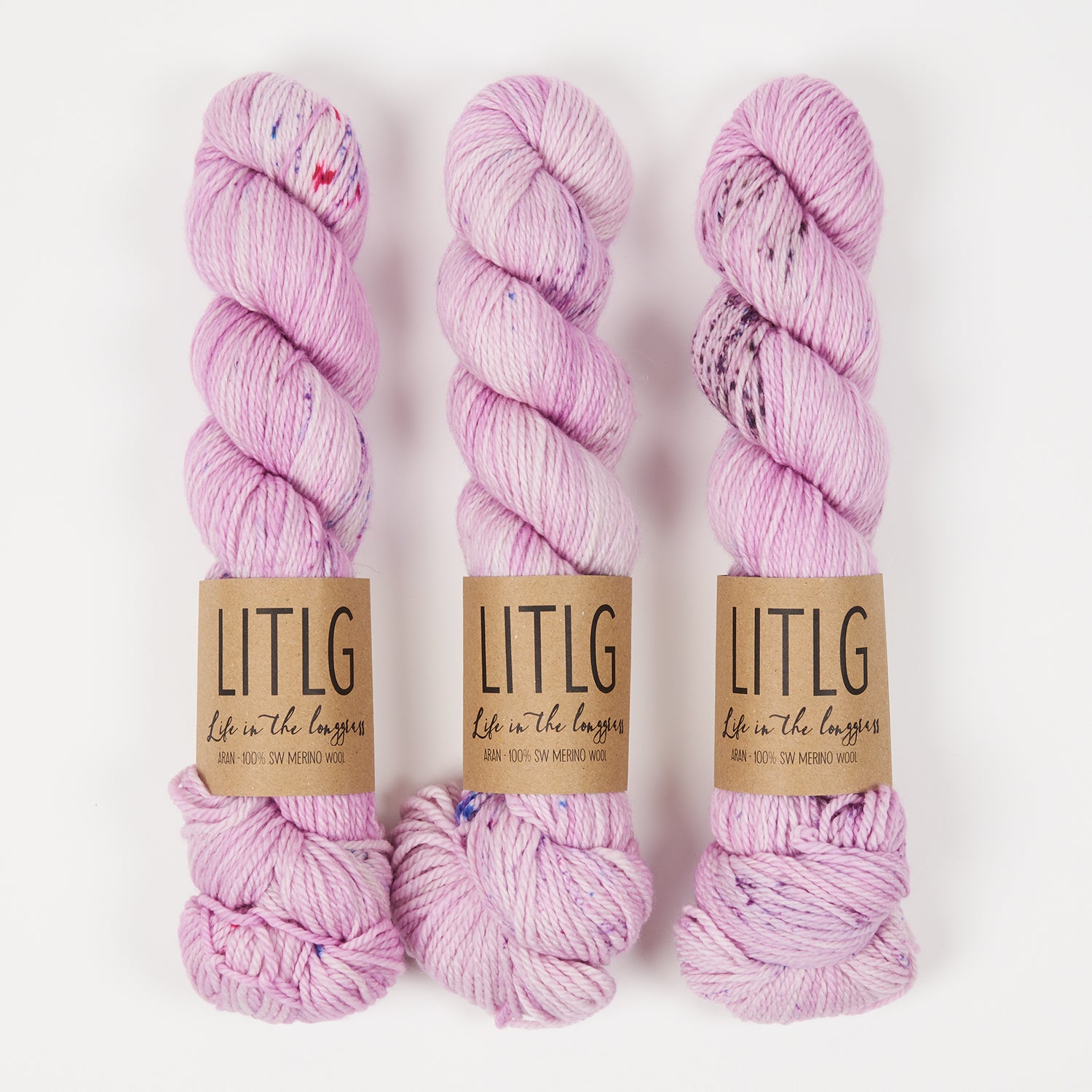 Life in The Long Grass LITLG MERINO ARAN - DAMASK Merino wool Aran pink Yarn