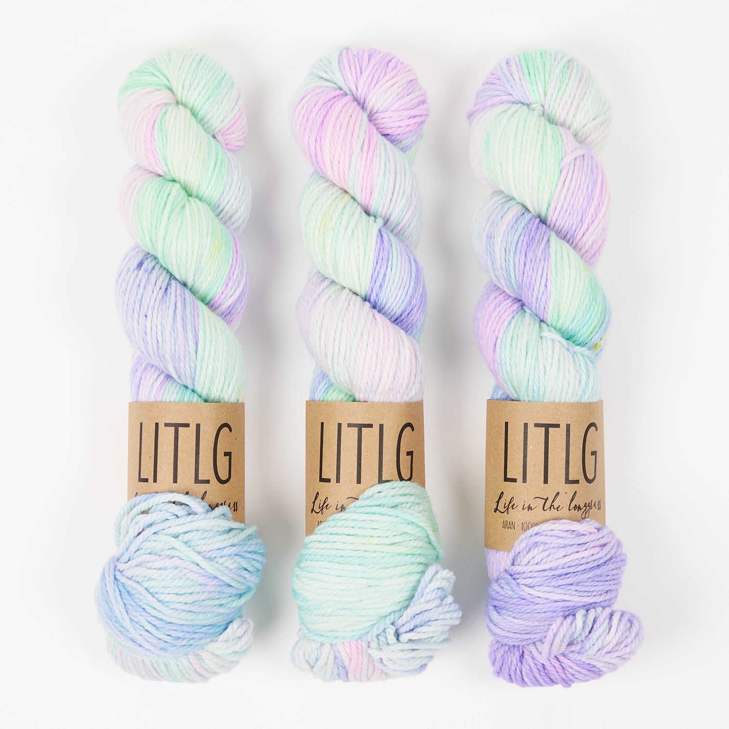 Life in The Long Grass LITLG MERINO ARAN - ECHO Merino wool Aran multicolour Yarn