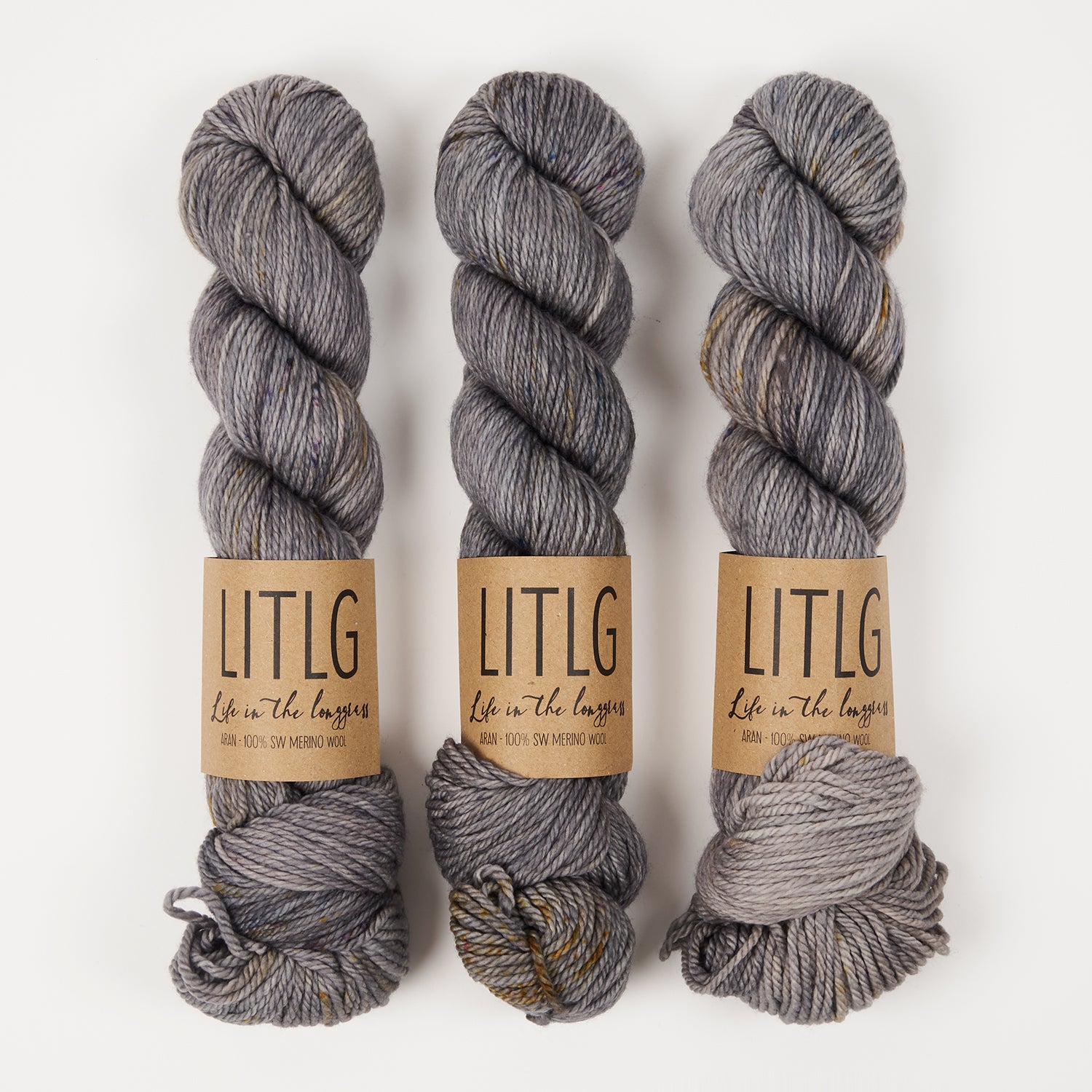 Life in The Long Grass LITLG MERINO ARAN - GRAYSLAKE Merino wool Aran grey Yarn