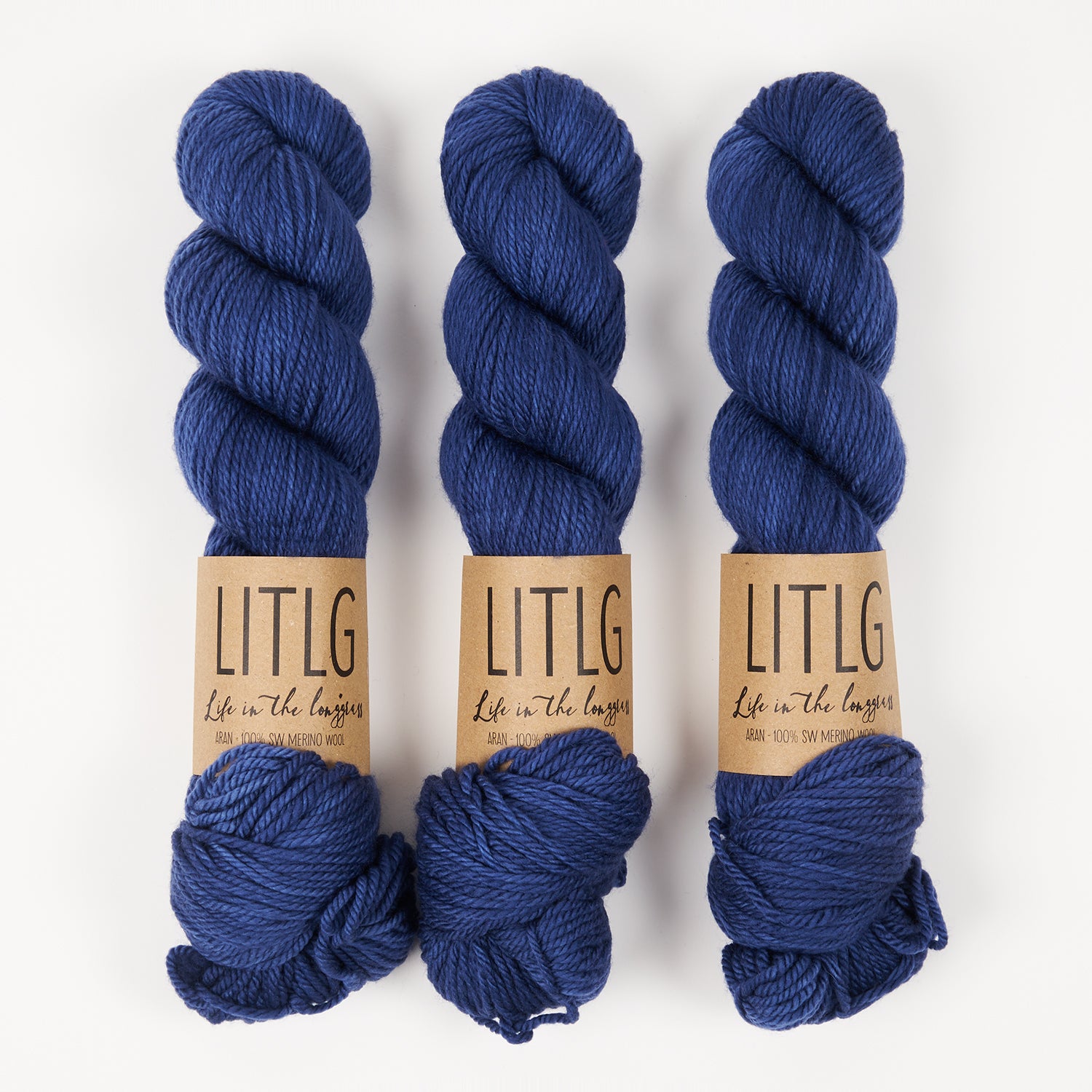 Life in The Long Grass LITLG MERINO ARAN - MOUNTAIN PATH Merino wool Aran blue Yarn