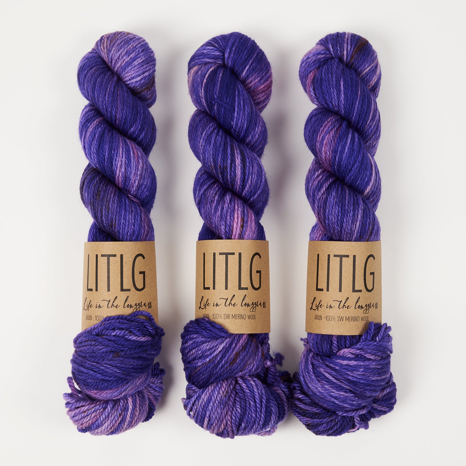 Life in The Long Grass LITLG MERINO ARAN - NOBLE Merino wool Aran purple Yarn