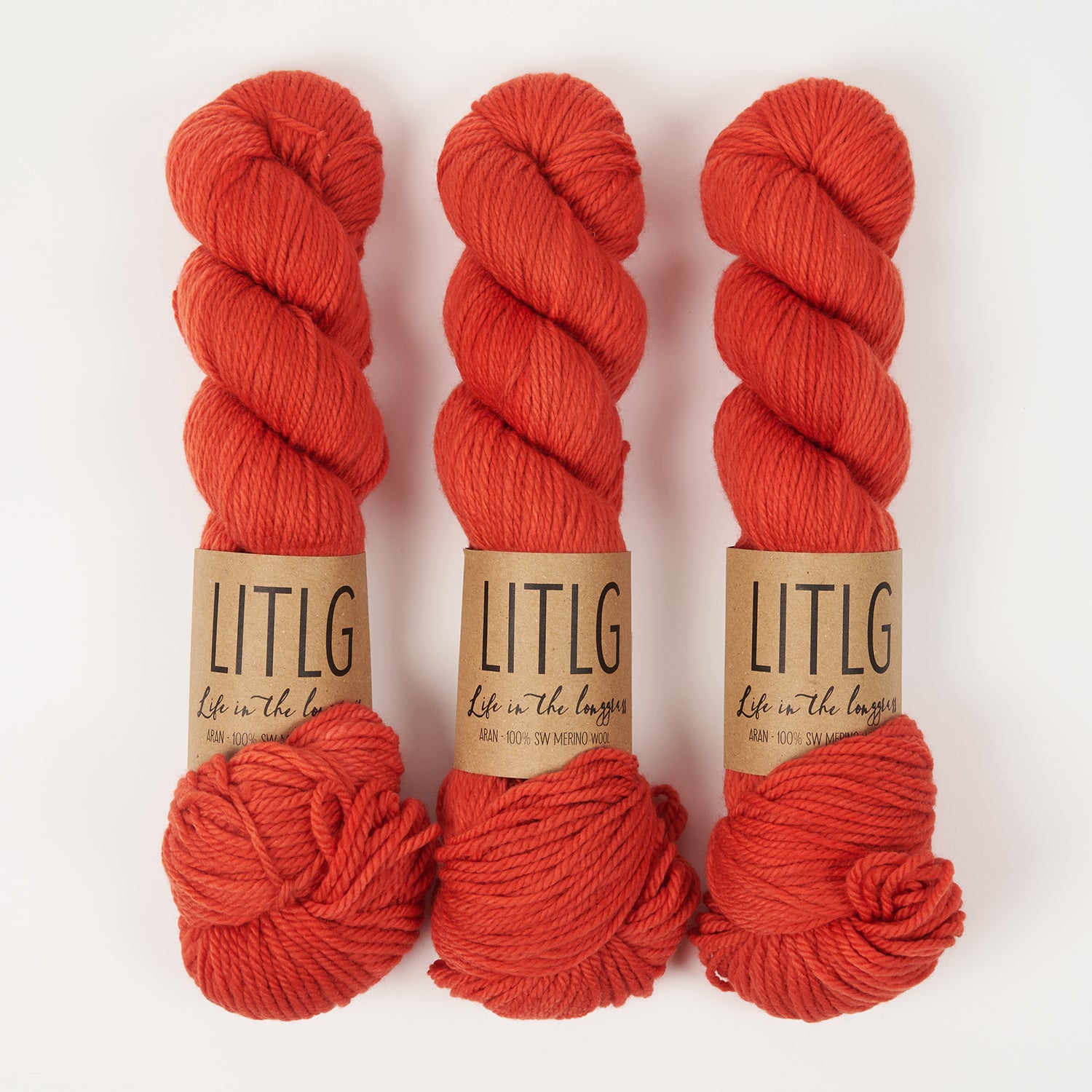 Life in The Long Grass LITLG MERINO ARAN - PEPPERCORN Merino wool Aran red Yarn