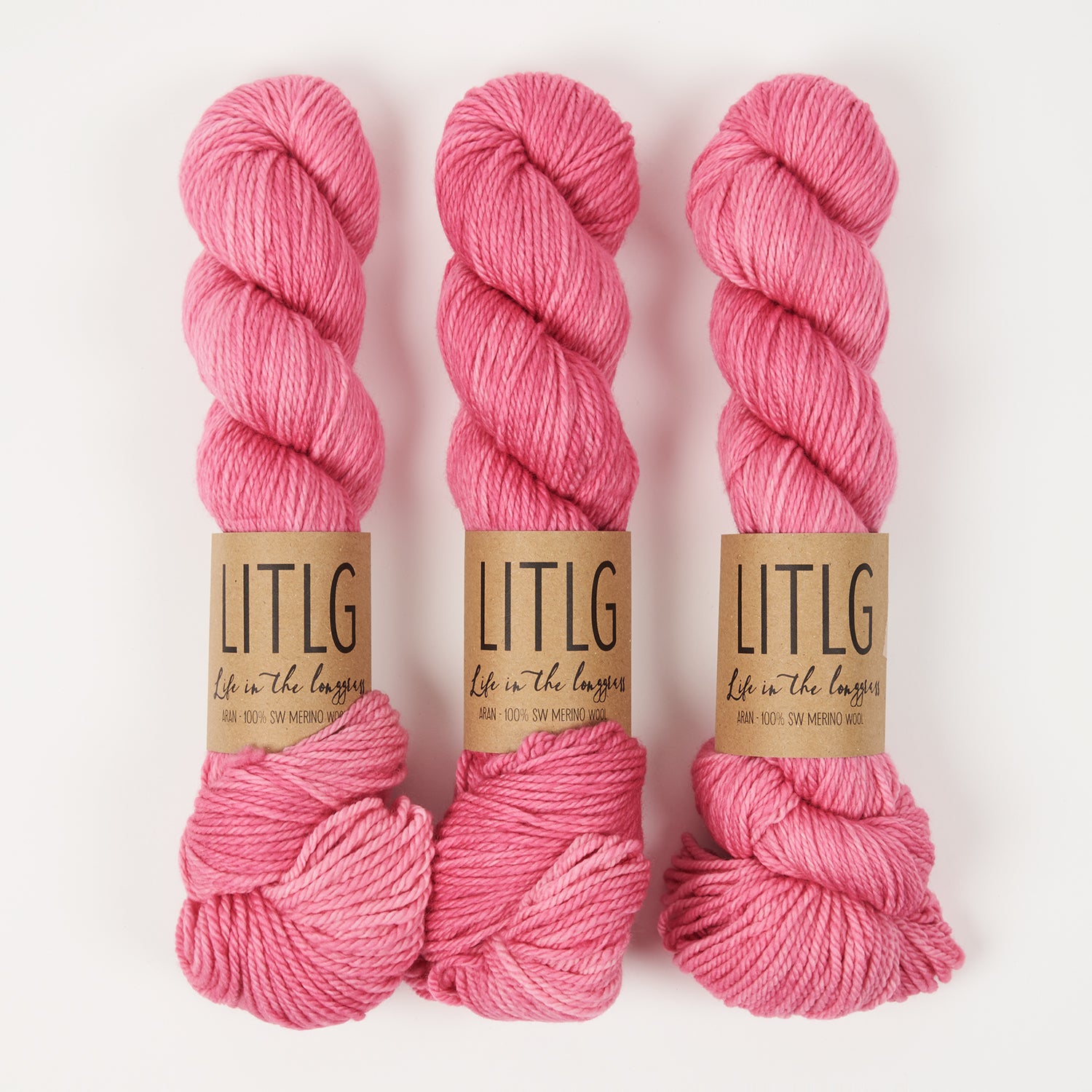 Life in The Long Grass LITLG MERINO ARAN - SECRET Merino wool Aran pink Yarn