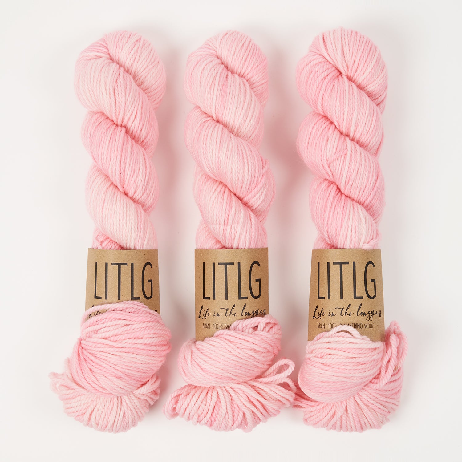 Life in The Long Grass LITLG MERINO ARAN - SODA Merino wool Aran pink Yarn