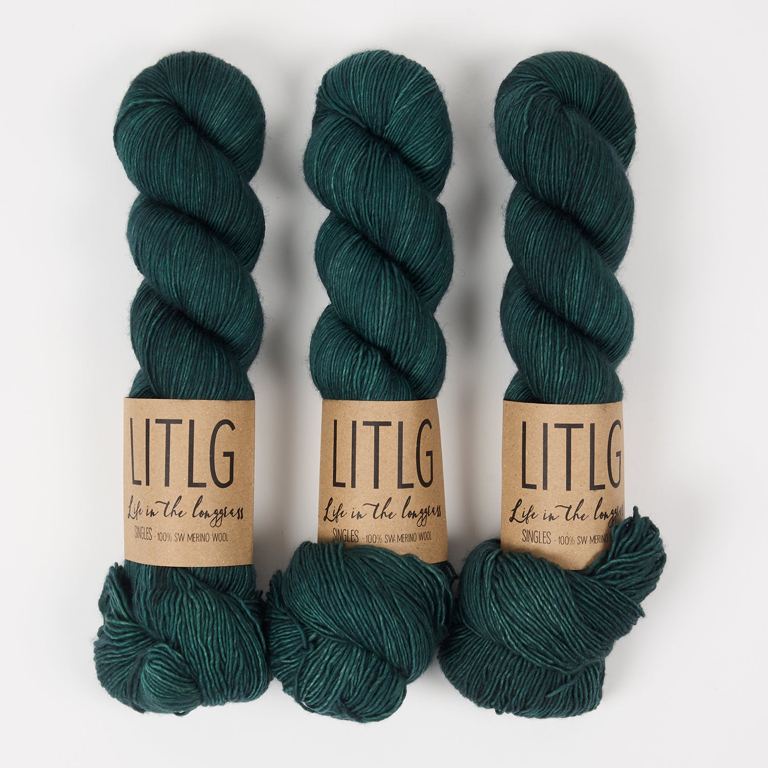 Life in The Long Grass LITLG SINGLES - EMERALD EVE Merino wool Fingering green Yarn