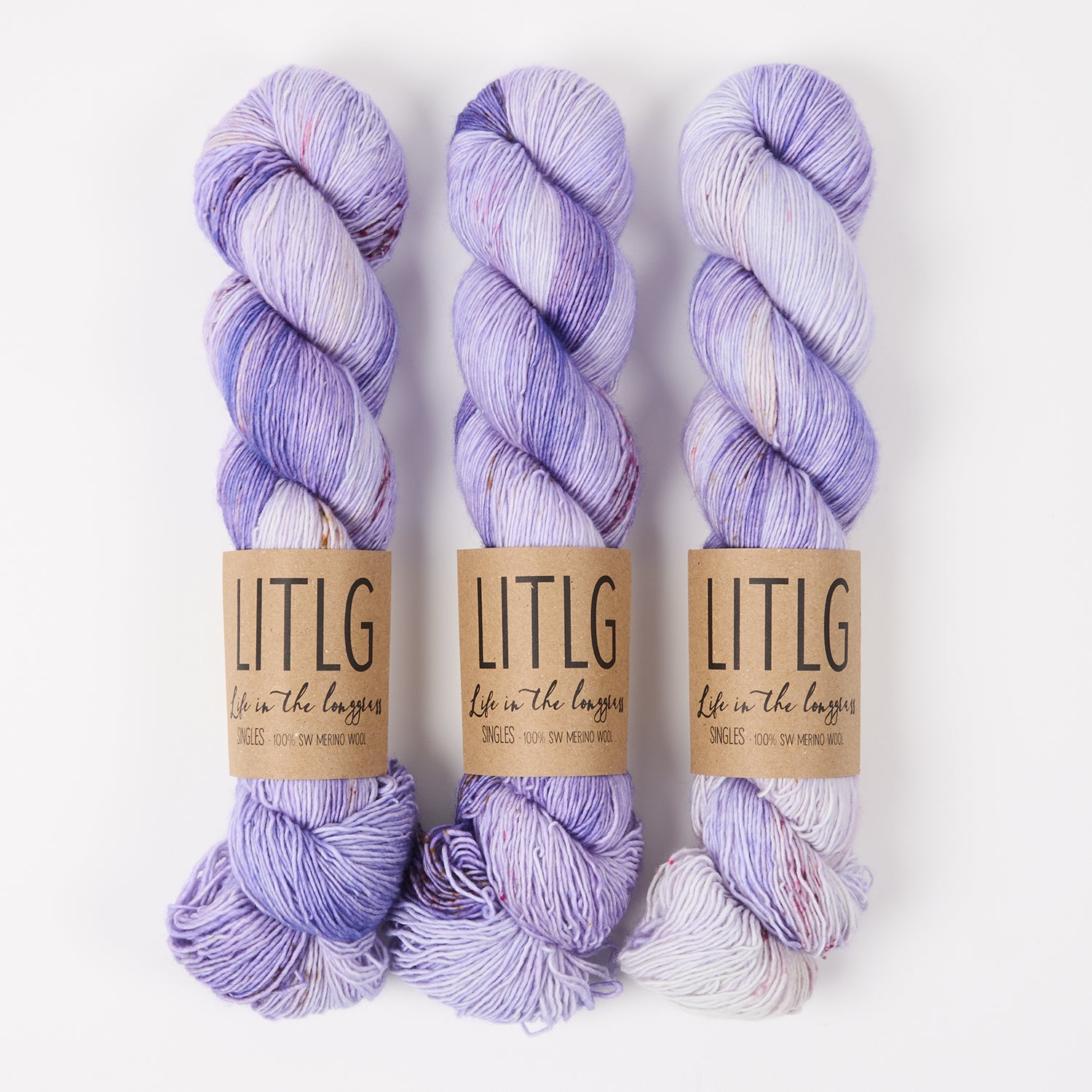 Life in The Long Grass LITLG SINGLES - FROZEN Merino wool Fingering purple Yarn