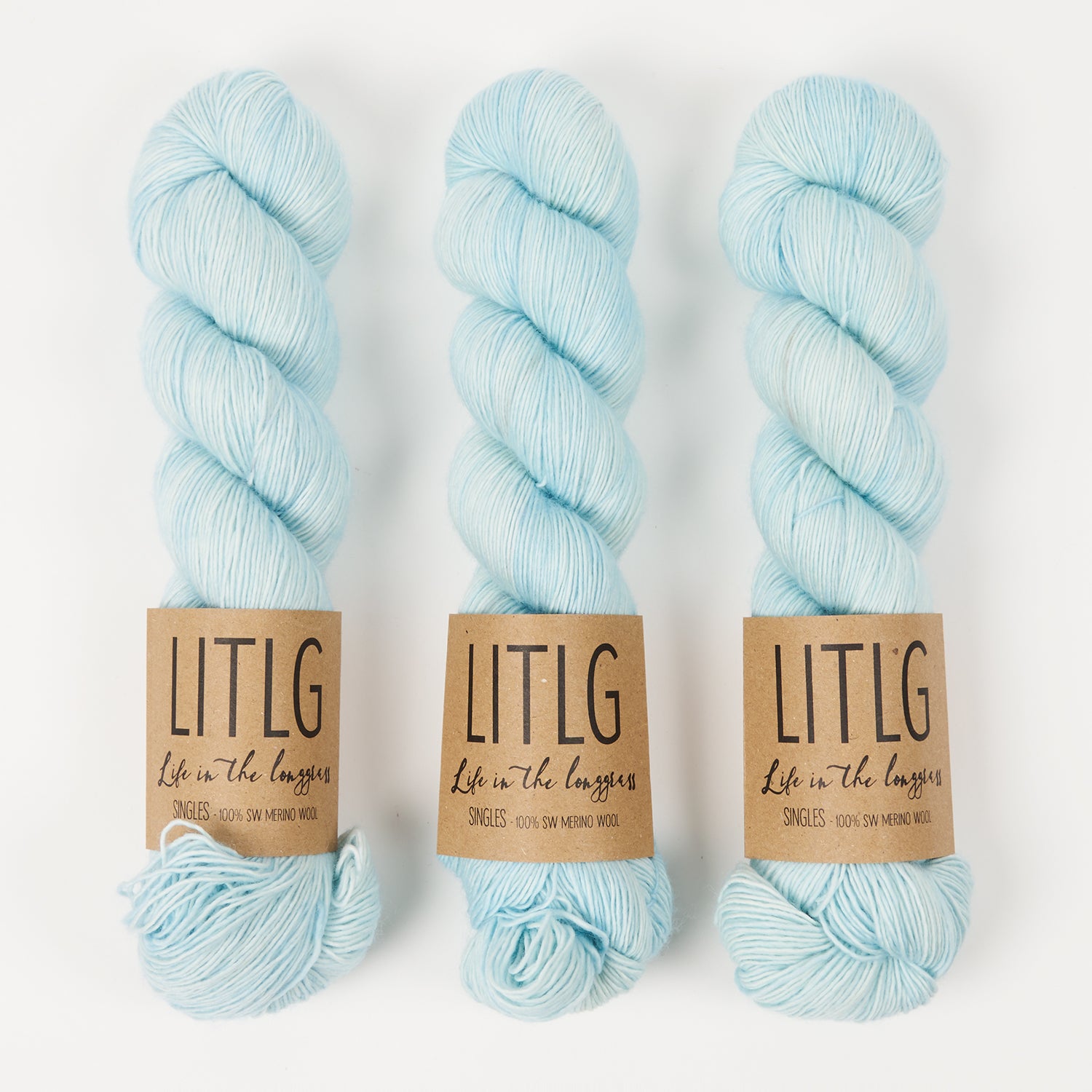 Life in The Long Grass LITLG SINGLES - ICICLE Merino wool Fingering blue Yarn