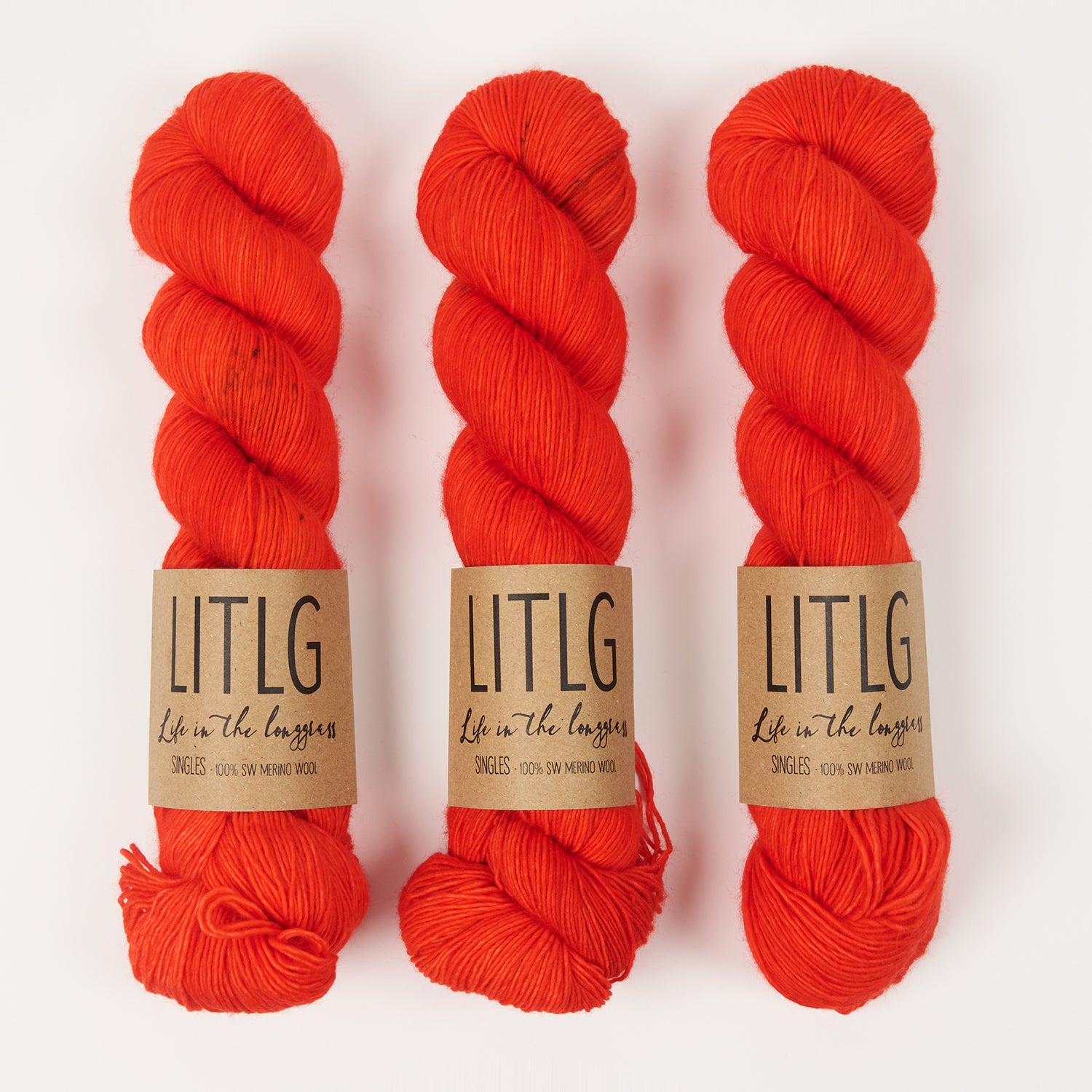 Life in The Long Grass LITLG SINGLES - IGNITE Merino wool Fingering red Yarn