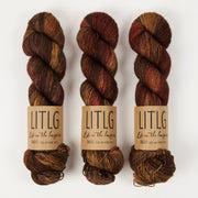Life in The Long Grass LITLG SINGLES - IN THE WOODS Merino wool Fingering brown Yarn