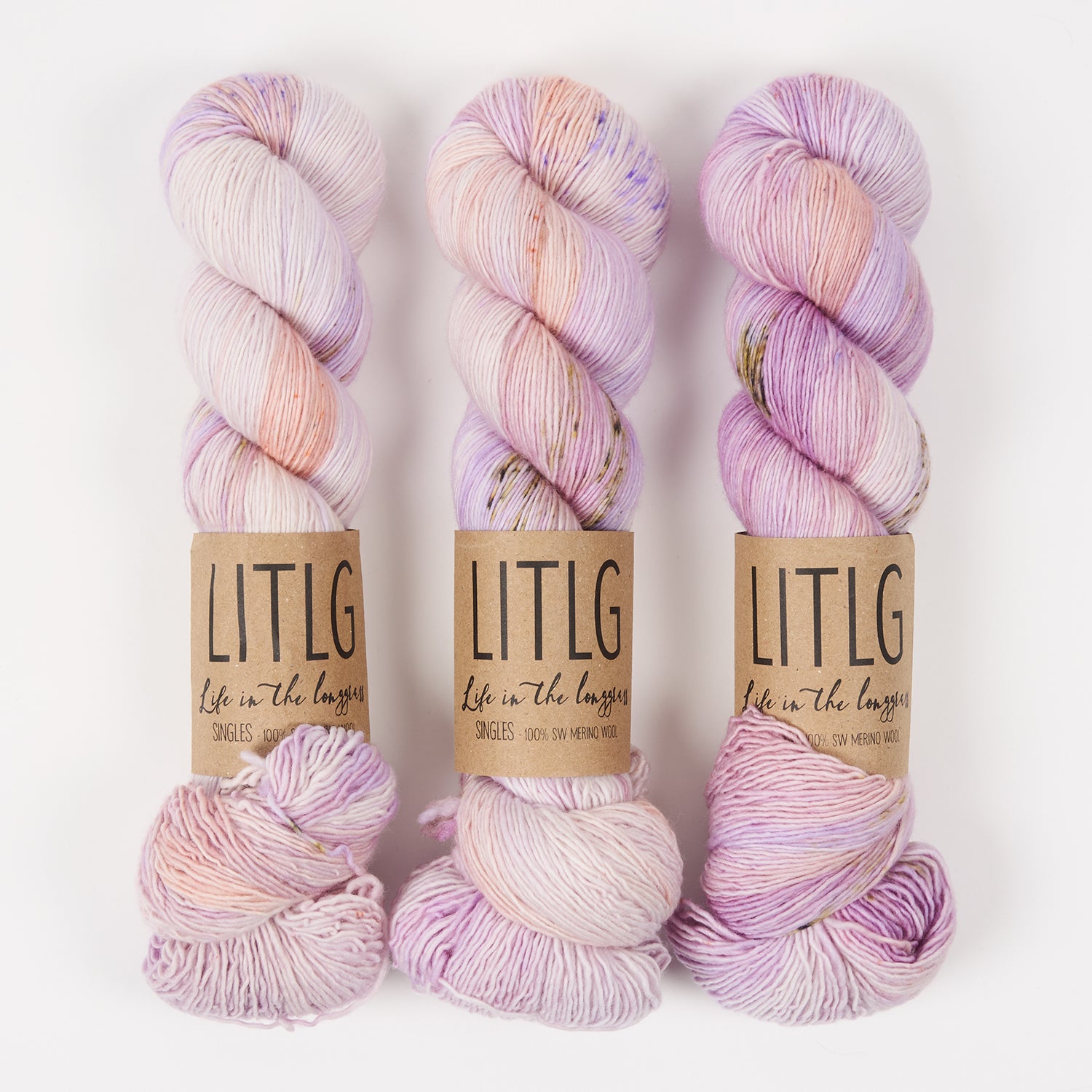 Life in The Long Grass LITLG SINGLES - JELLYFISH Merino wool Fingering pink multicolour Yarn