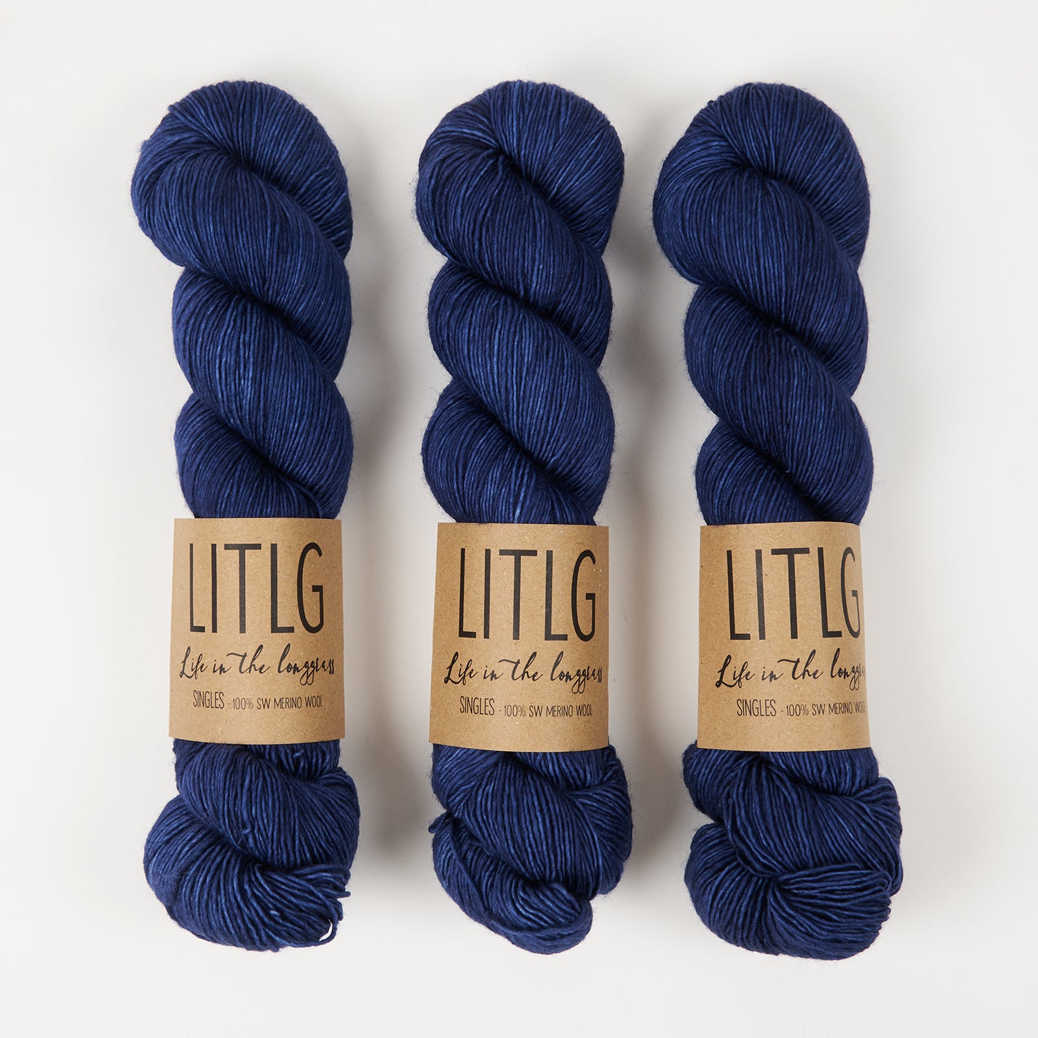 Life in The Long Grass LITLG SINGLES - MOUNTAIN PATH Merino wool Fingering blue Yarn