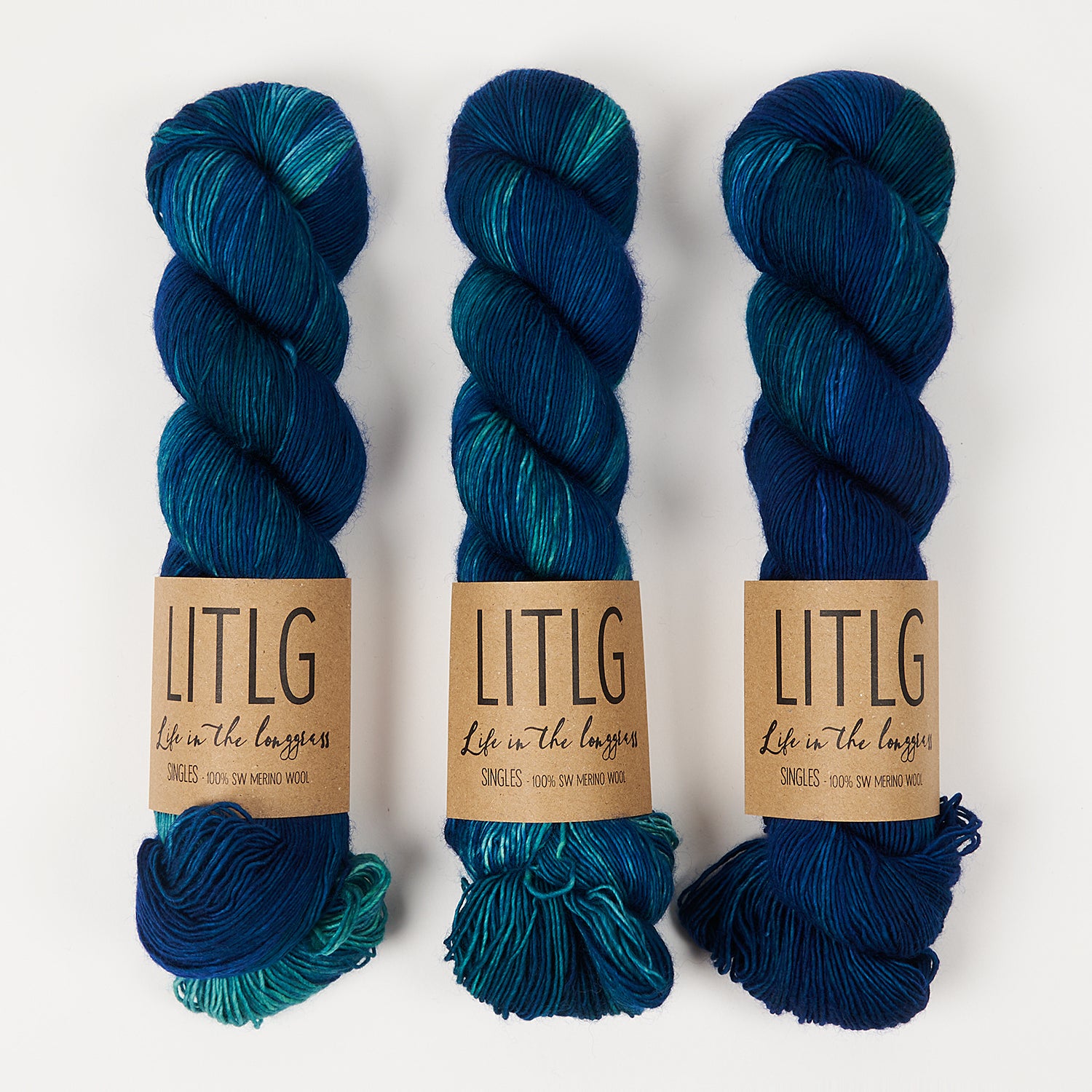 Life in The Long Grass LITLG SINGLES - NORTHERN Merino wool Fingering blue Yarn
