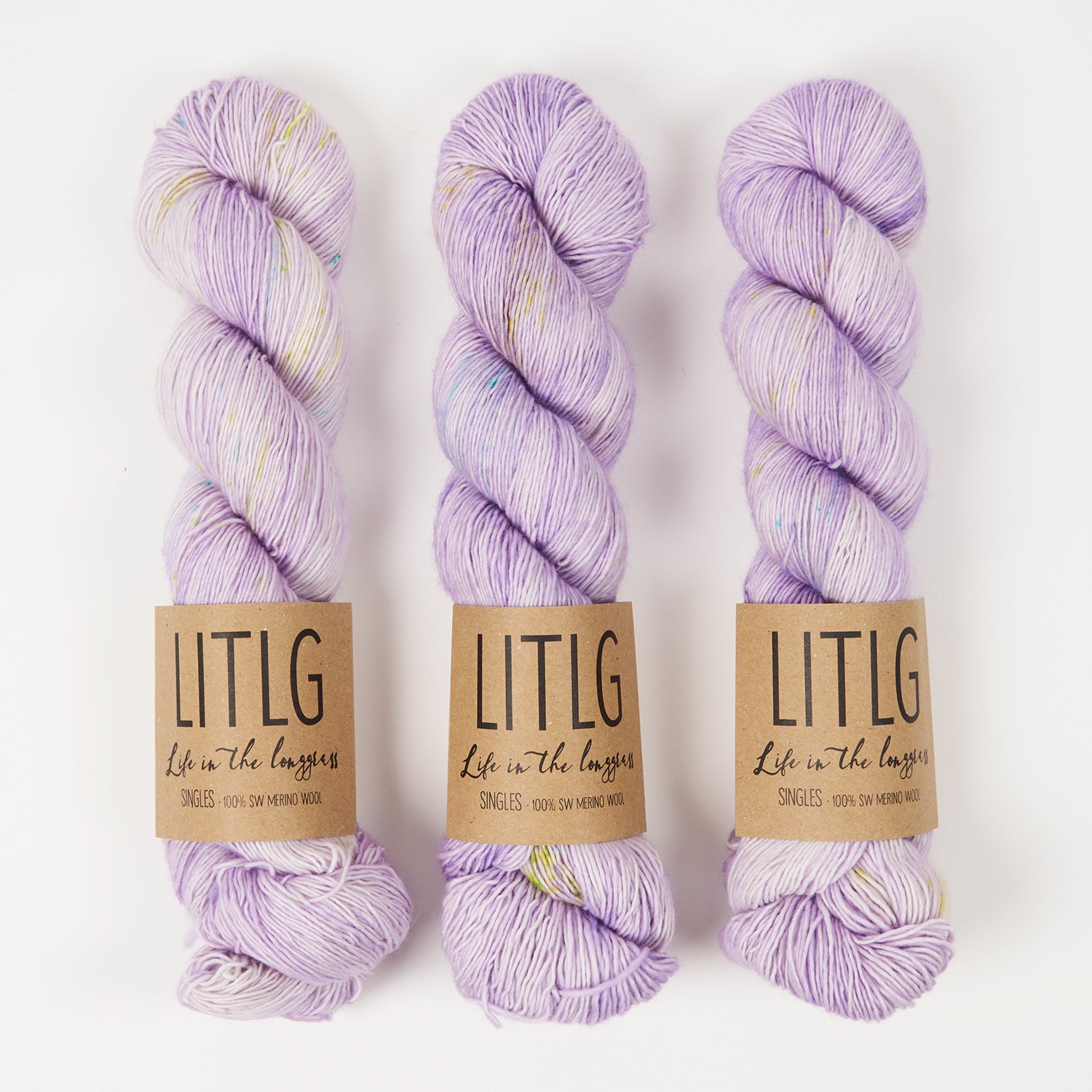 Life in The Long Grass LITLG SINGLES - POLAR FROST Merino wool Fingering purple Yarn