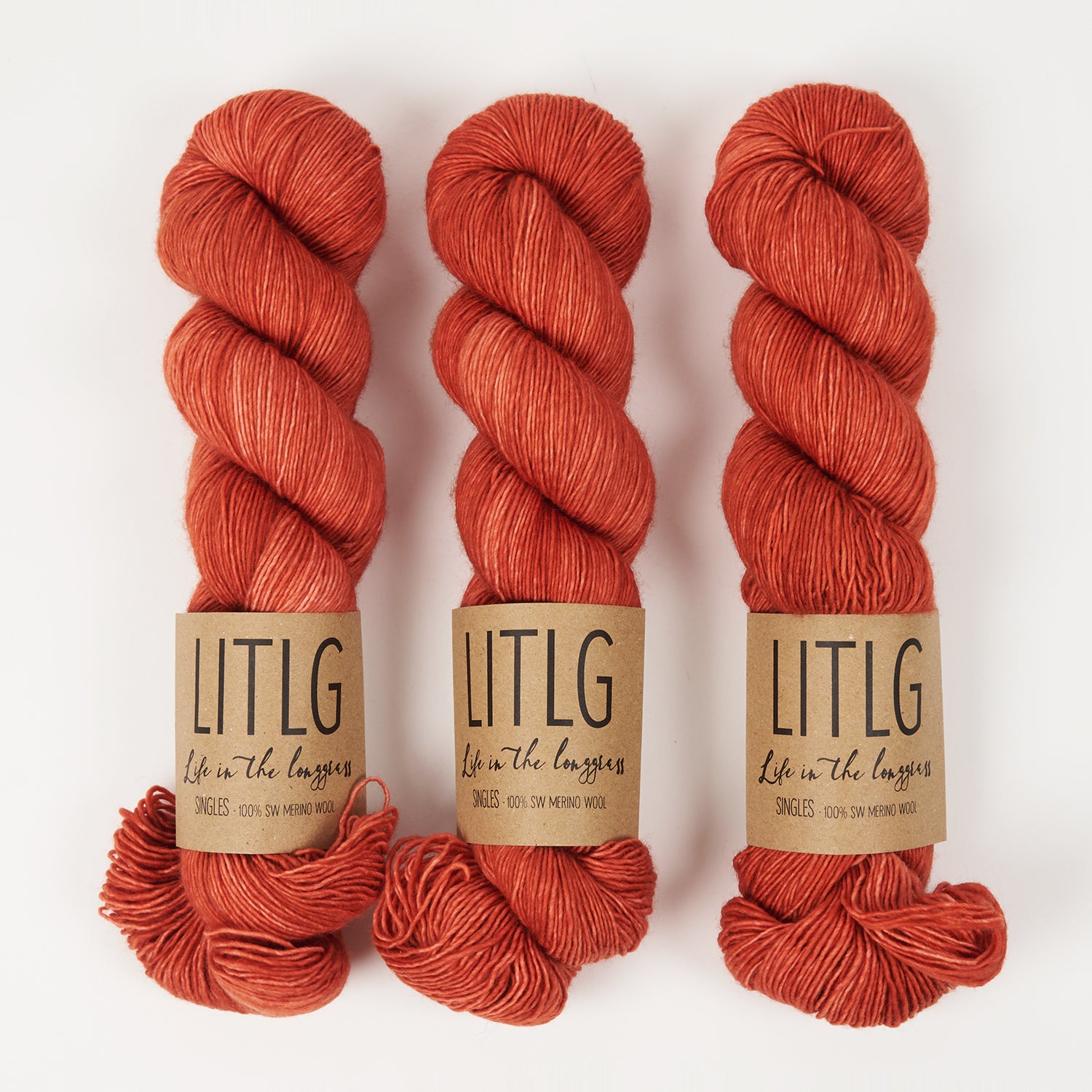 Life in The Long Grass LITLG SINGLES - QUEEN Merino wool Fingering red Yarn