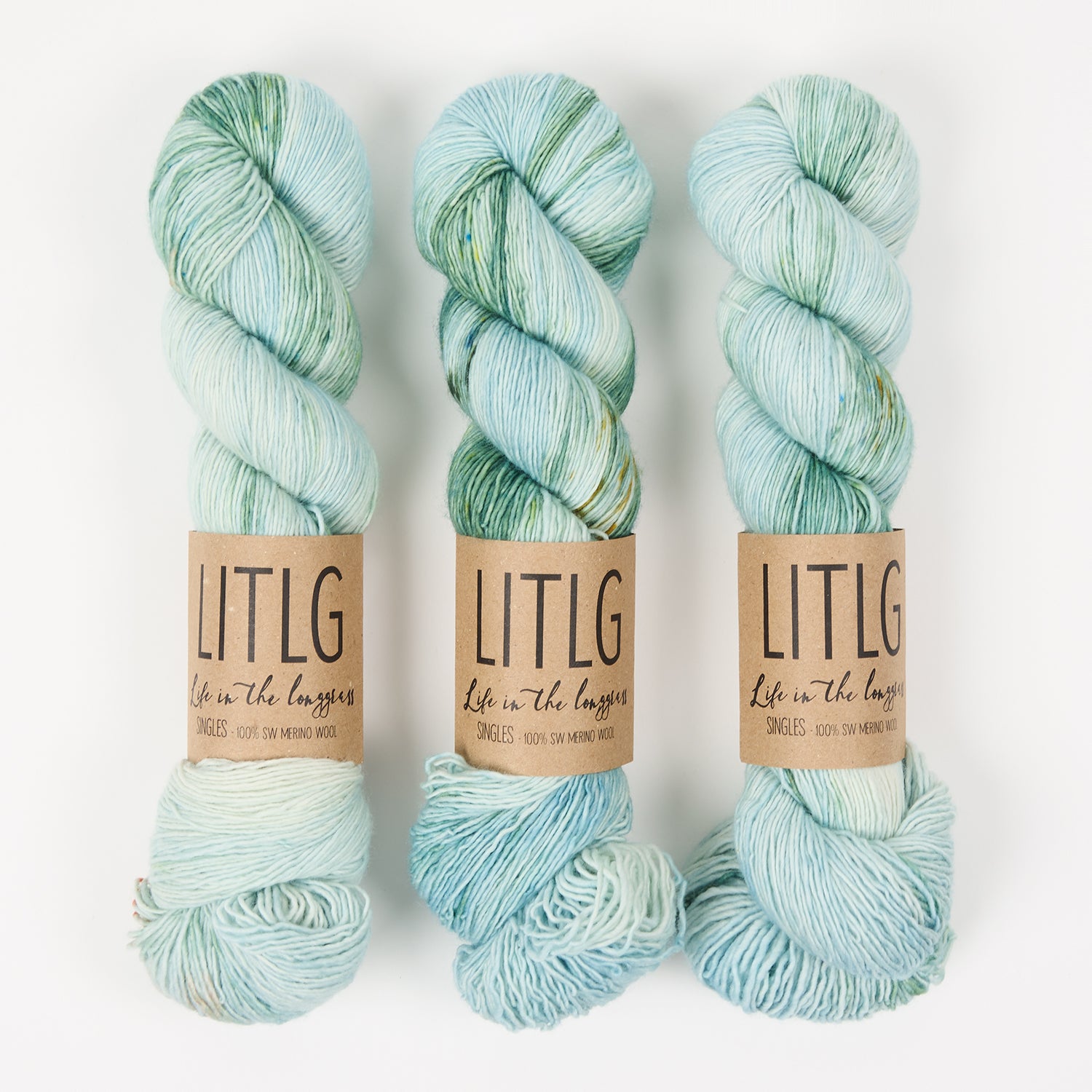Life in The Long Grass LITLG SINGLES - SHIVER Merino wool Fingering green Yarn