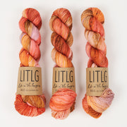 Life in The Long Grass LITLG SINGLES - SMOULDER Merino wool Fingering orange multicolour Yarn