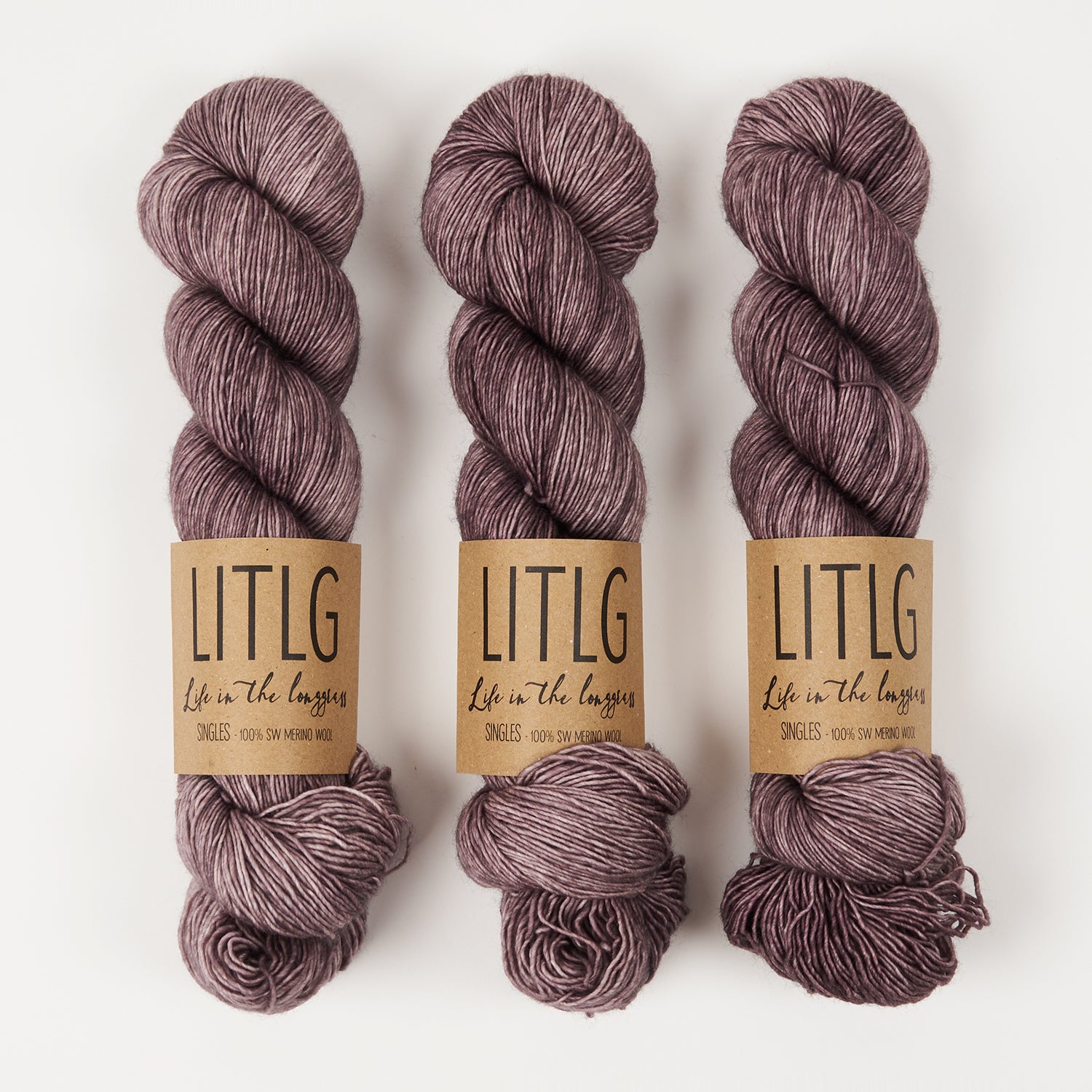 Life in The Long Grass LITLG SINGLES - STORM Merino wool Fingering grey Yarn
