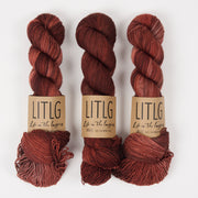 Life in The Long Grass LITLG SINGLES - TERRACOTTA Merino wool Fingering brown Yarn