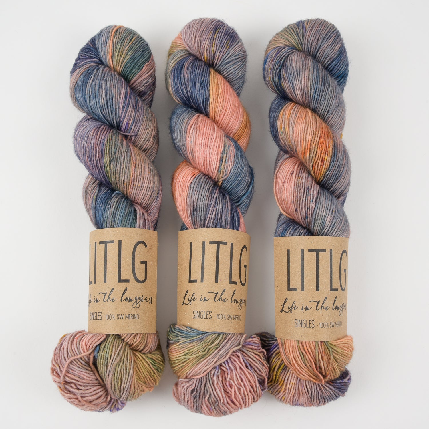 Life in The Long Grass LITLG SINGLES - ASTRAL Merino wool Fingering multicolour Yarn