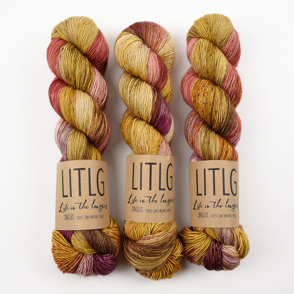 Life in The Long Grass LITLG SINGLES - PODZOLIC Merino wool Fingering multicolour Yarn