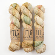 Life in The Long Grass LITLG SINGLES - POLLENATE Merino wool Fingering multicolour green cream Yarn