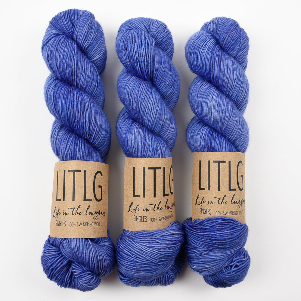Life in The Long Grass LITLG SINGLES - VIOLET Merino wool Fingering blue Yarn