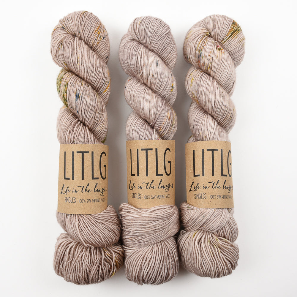 Life in The Long Grass LITLG SINGLES - WHEAT Merino wool Fingering beige Yarn