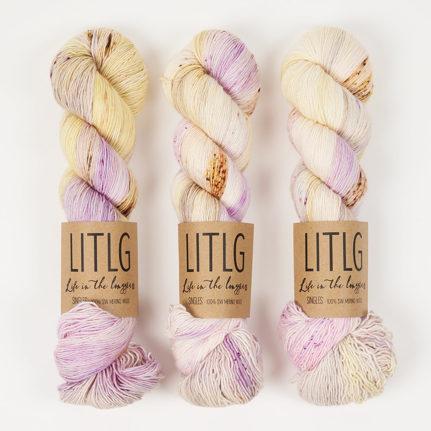 Life in The Long Grass LITLG SINGLES - CLOUDSCAPE Merino wool Fingering beige Yarn