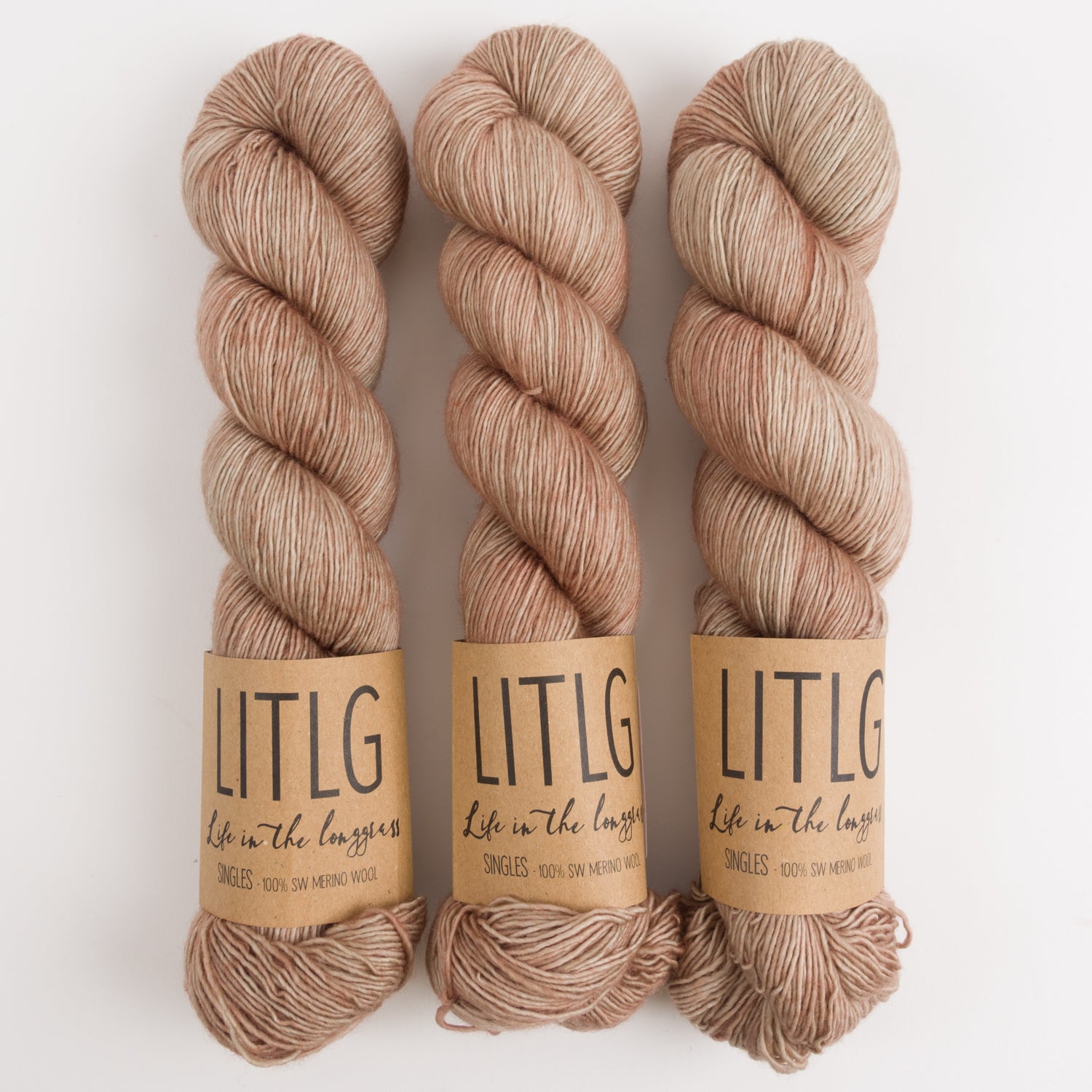 Life in The Long Grass LITLG SINGLES - CLAY Merino wool Fingering beige Yarn