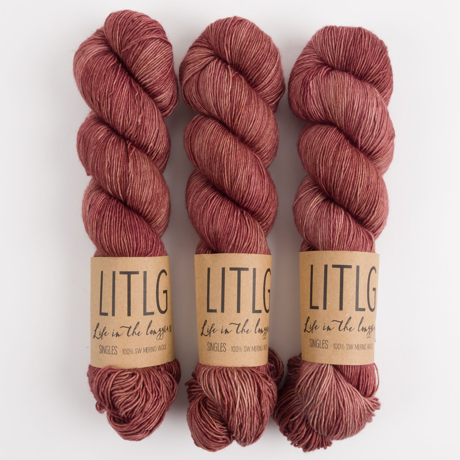 Life in The Long Grass LITLG SINGLES - EARTHENWARE Merino wool Fingering brown Yarn