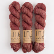 Life in The Long Grass LITLG SINGLES - EARTHENWARE Merino wool Fingering brown Yarn