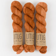 Life in The Long Grass LITLG SINGLES - FIRECLAY Merino wool Fingering orange Yarn