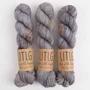 Life in The Long Grass LITLG SINGLES - GRAYSLAKE Merino wool Fingering grey Yarn