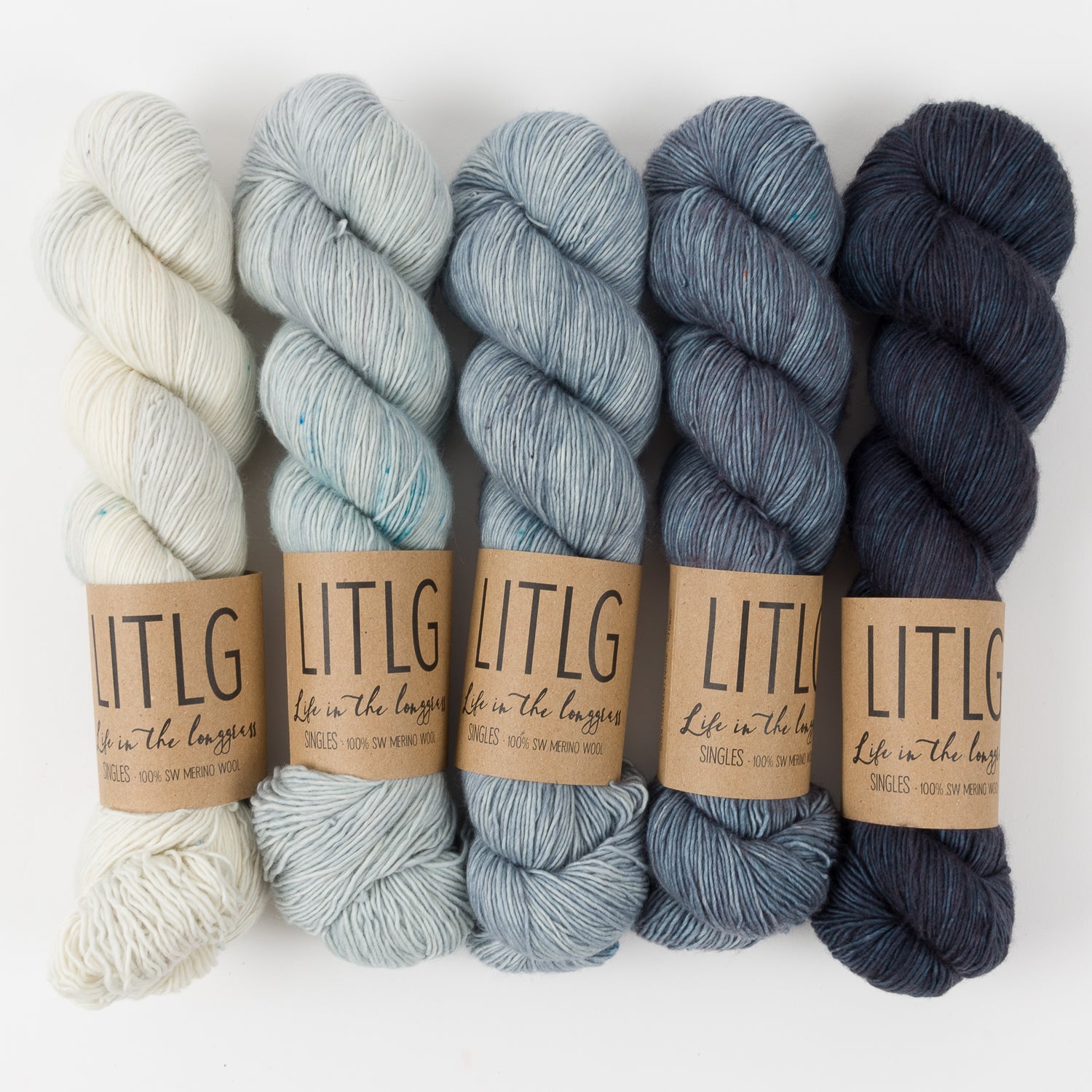 Life in The Long Grass WESTKNITS KIT - SILVER ICE Merino wool Fingering blue Westknits Kits