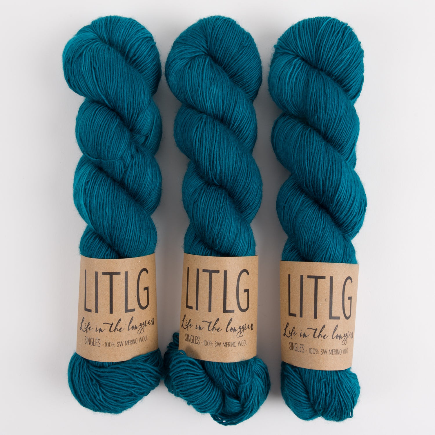 Life in The Long Grass LITLG SINGLES - JEWEL Merino wool Fingering blue Yarn