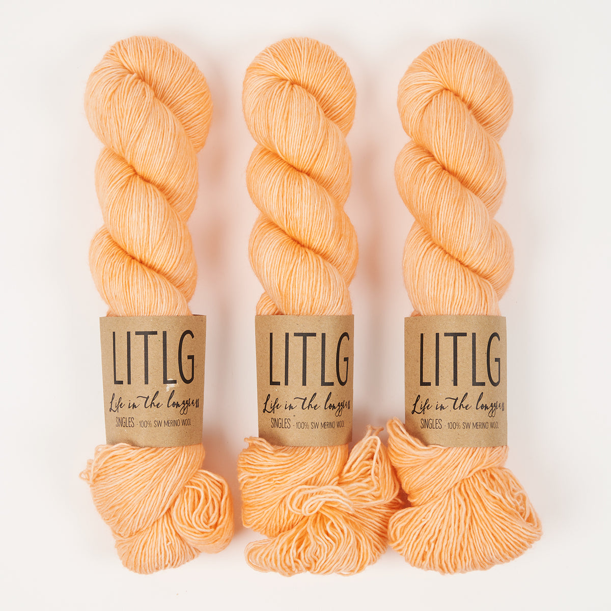 Life in The Long Grass LITLG SINGLES - NIMBUS Merino wool Fingering peach Yarn